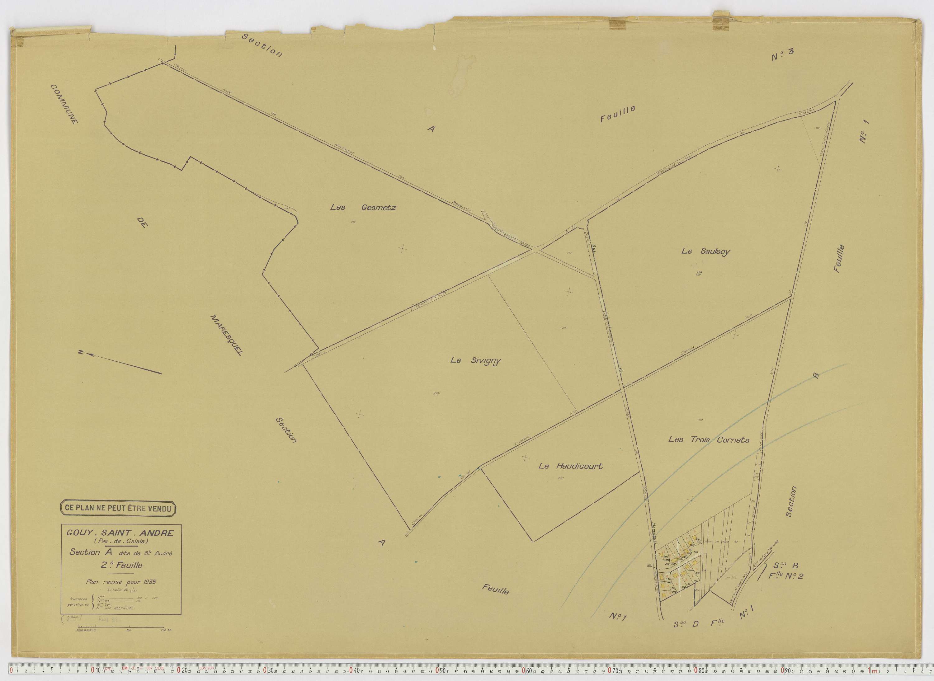 Gouy-Saint-André - Section A, feuille 2.