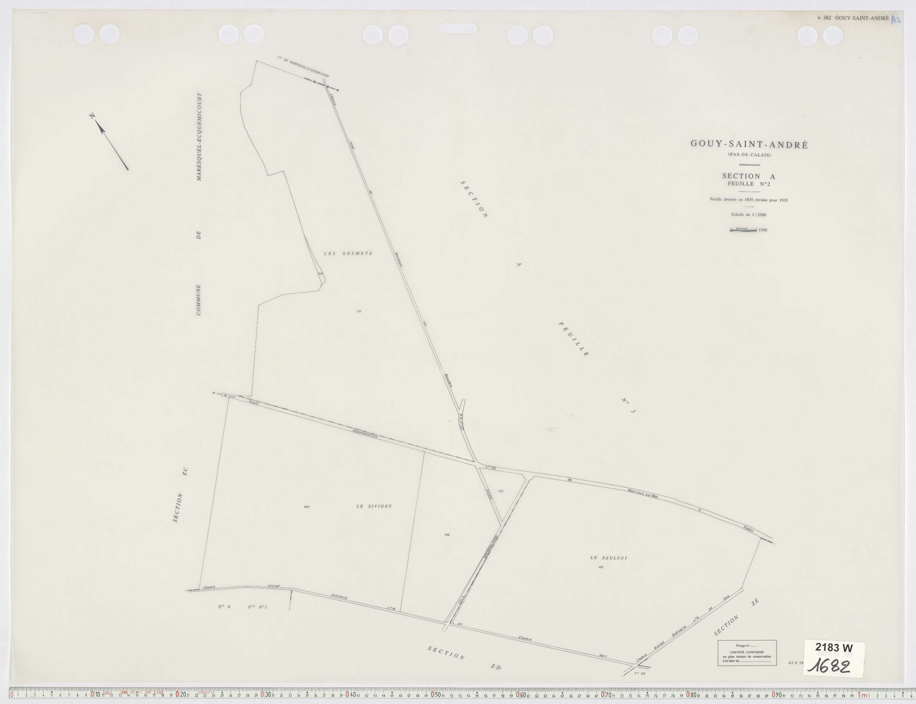 Gouy-Saint-André - Section A, feuille 2.