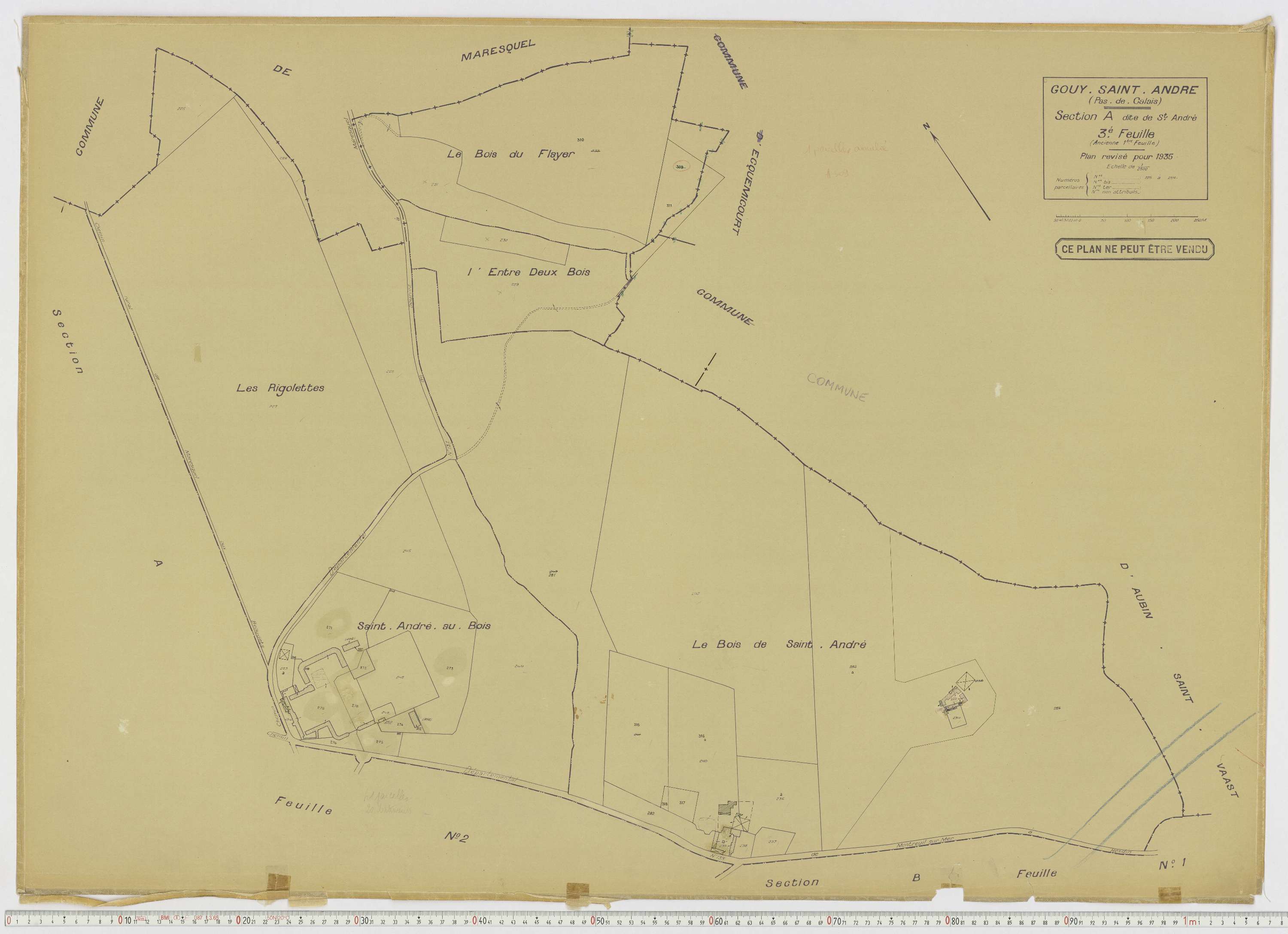 Gouy-Saint-André - Section A, feuille 3.