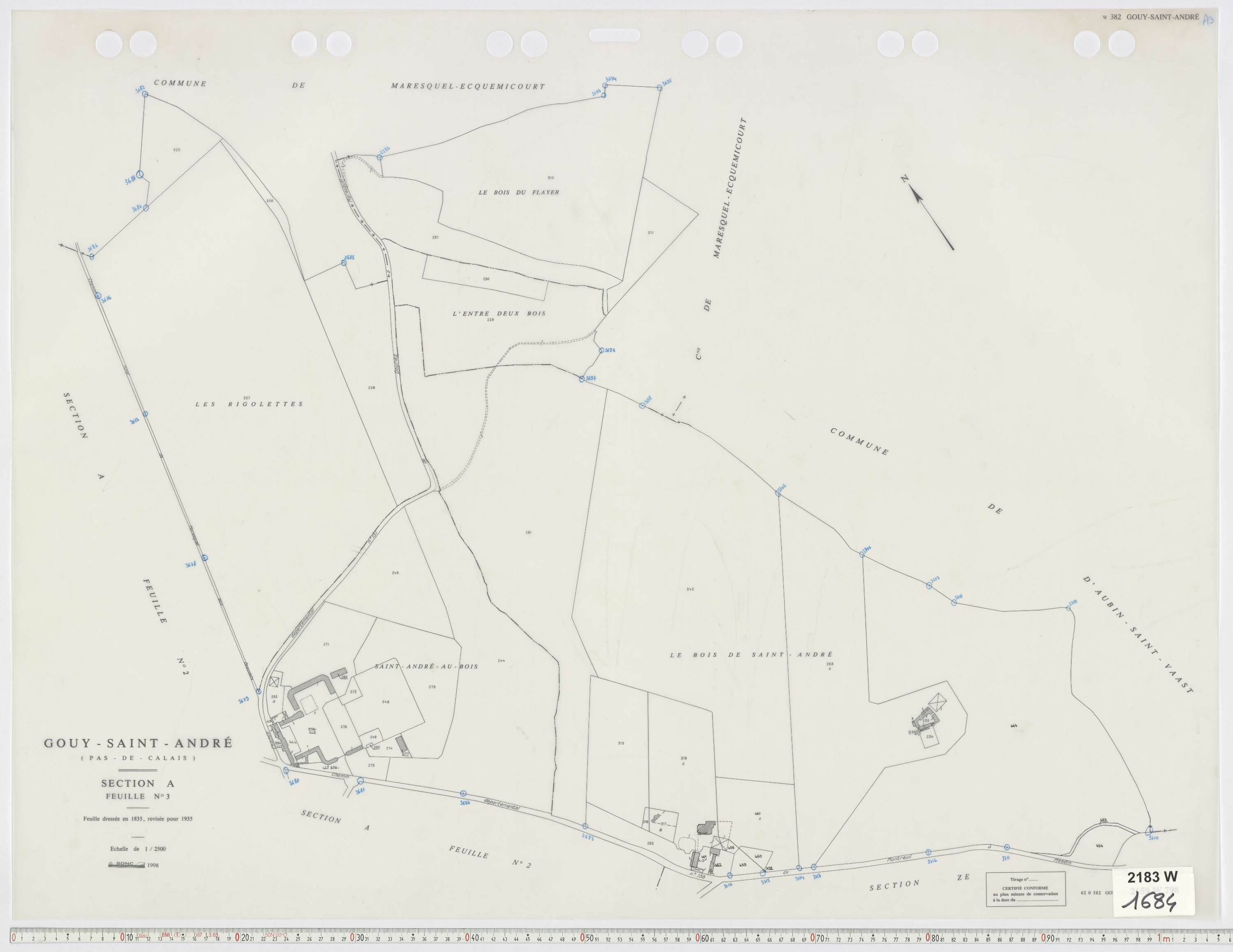 Gouy-Saint-André - Section A, feuille 3.