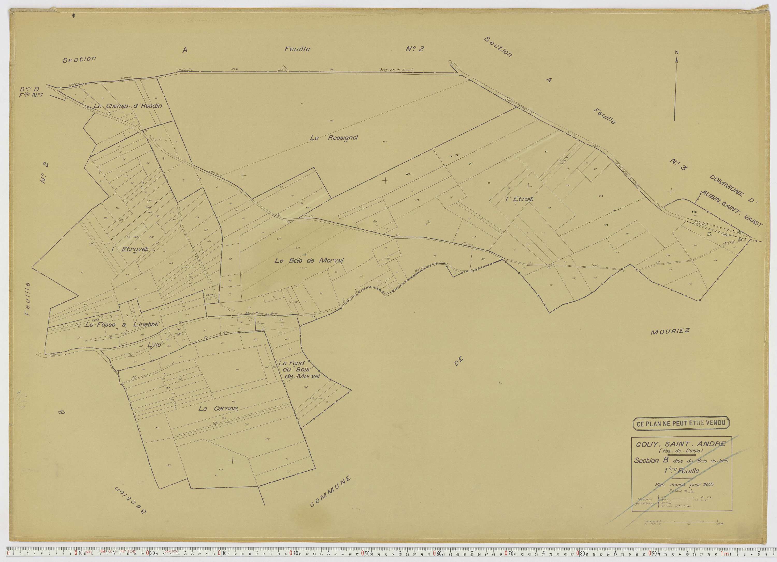 Gouy-Saint-André - Section B, feuille 1.