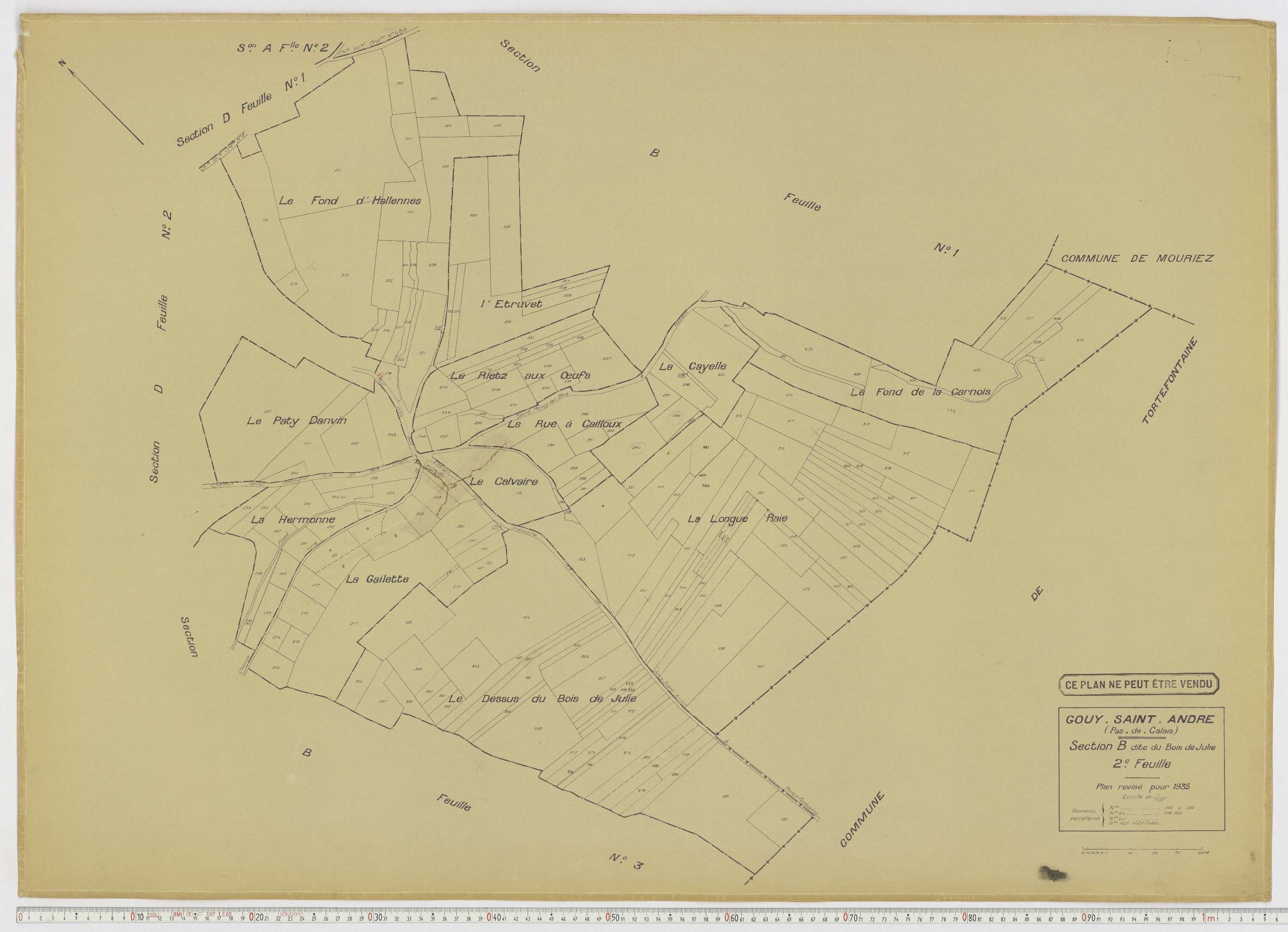 Gouy-Saint-André - Section B, feuille 2.