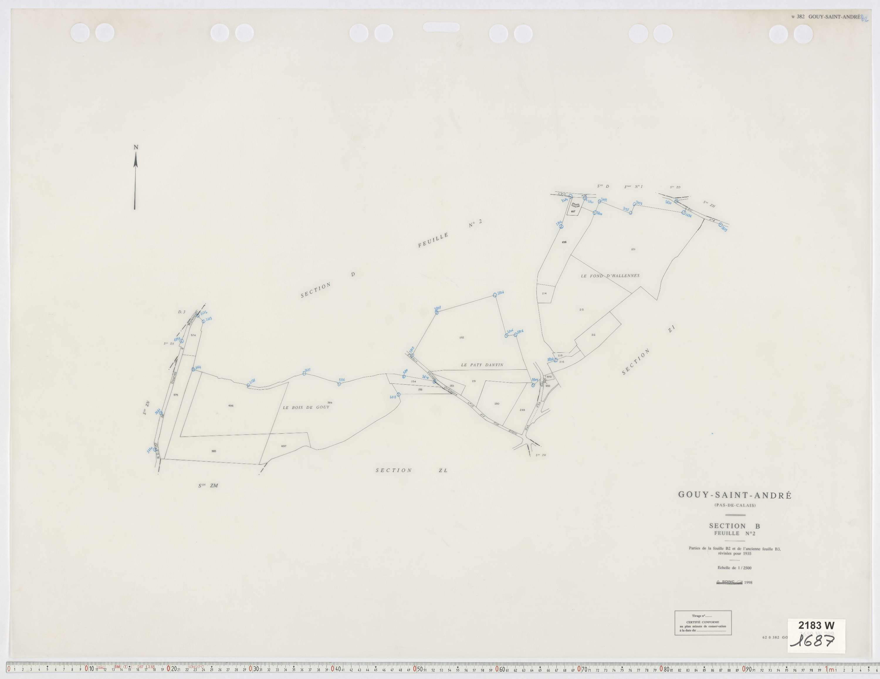 Gouy-Saint-André - Section B, feuille 2.