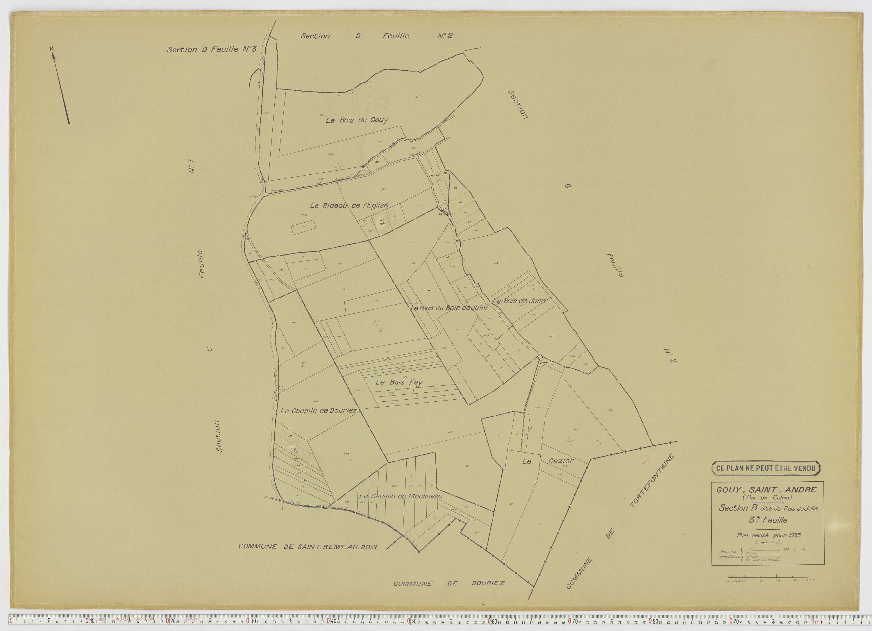 Gouy-Saint-André - Section B, feuille 3.