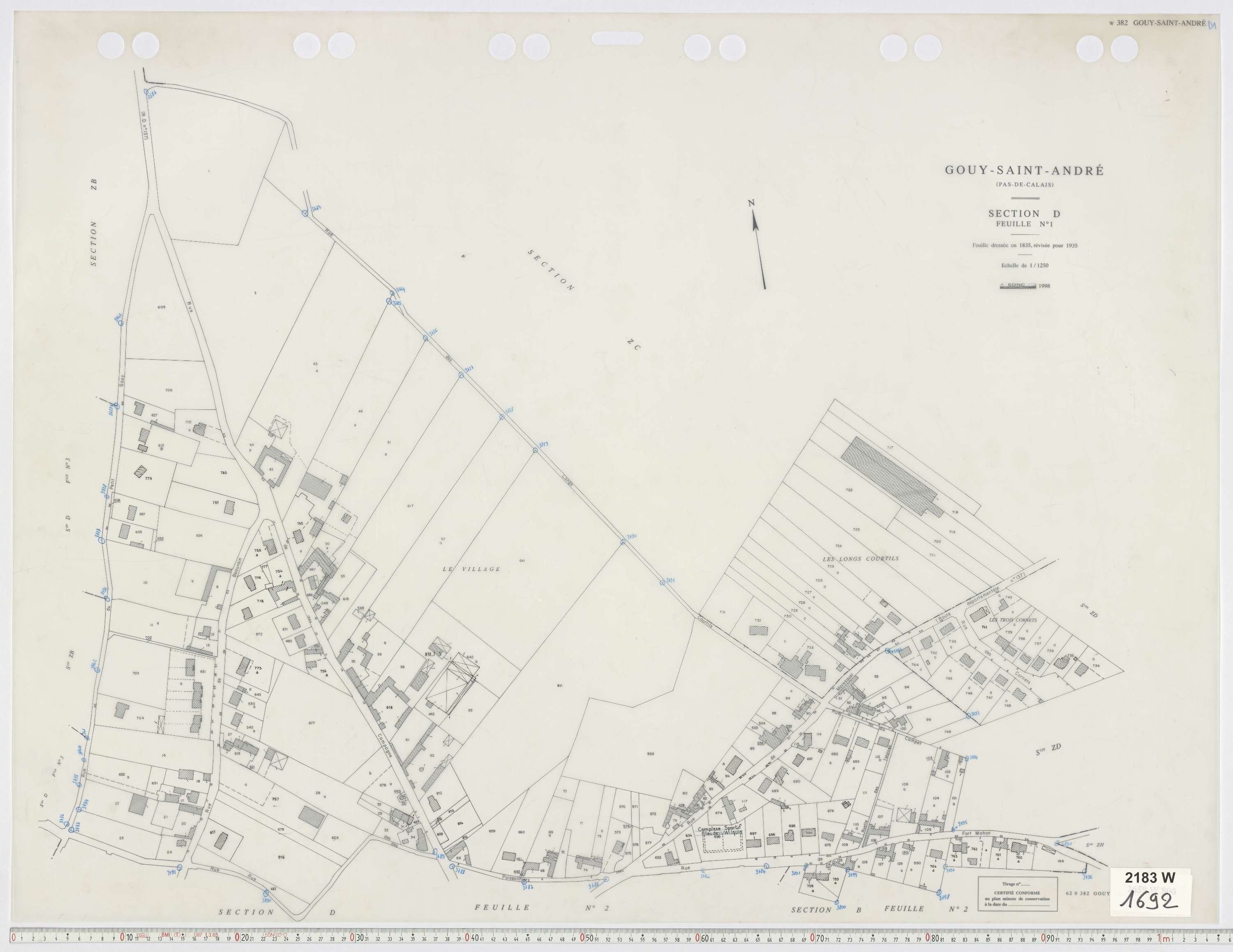 Gouy-Saint-André - Section D, feuille 1.