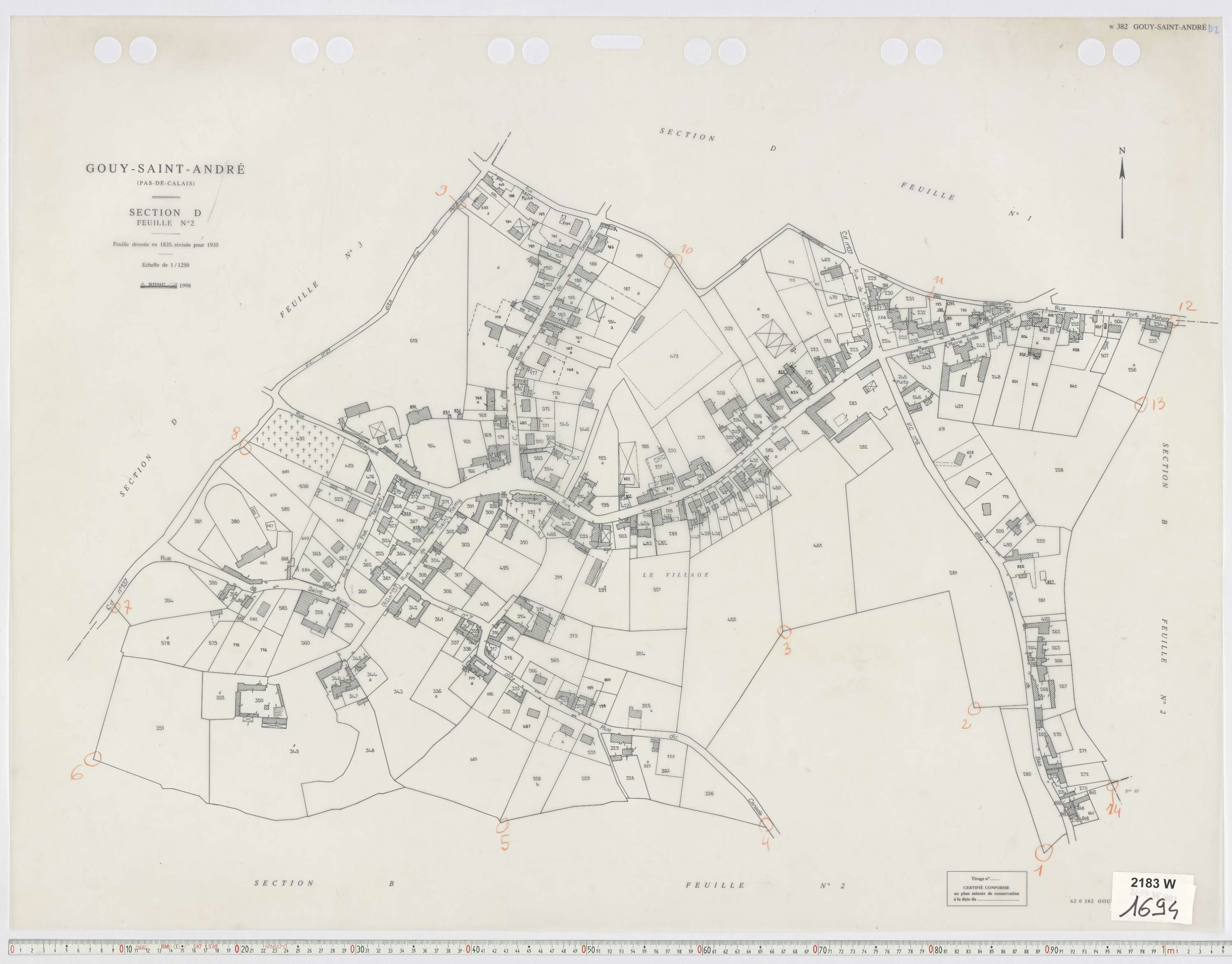 Gouy-Saint-André - Section D, feuille 2.