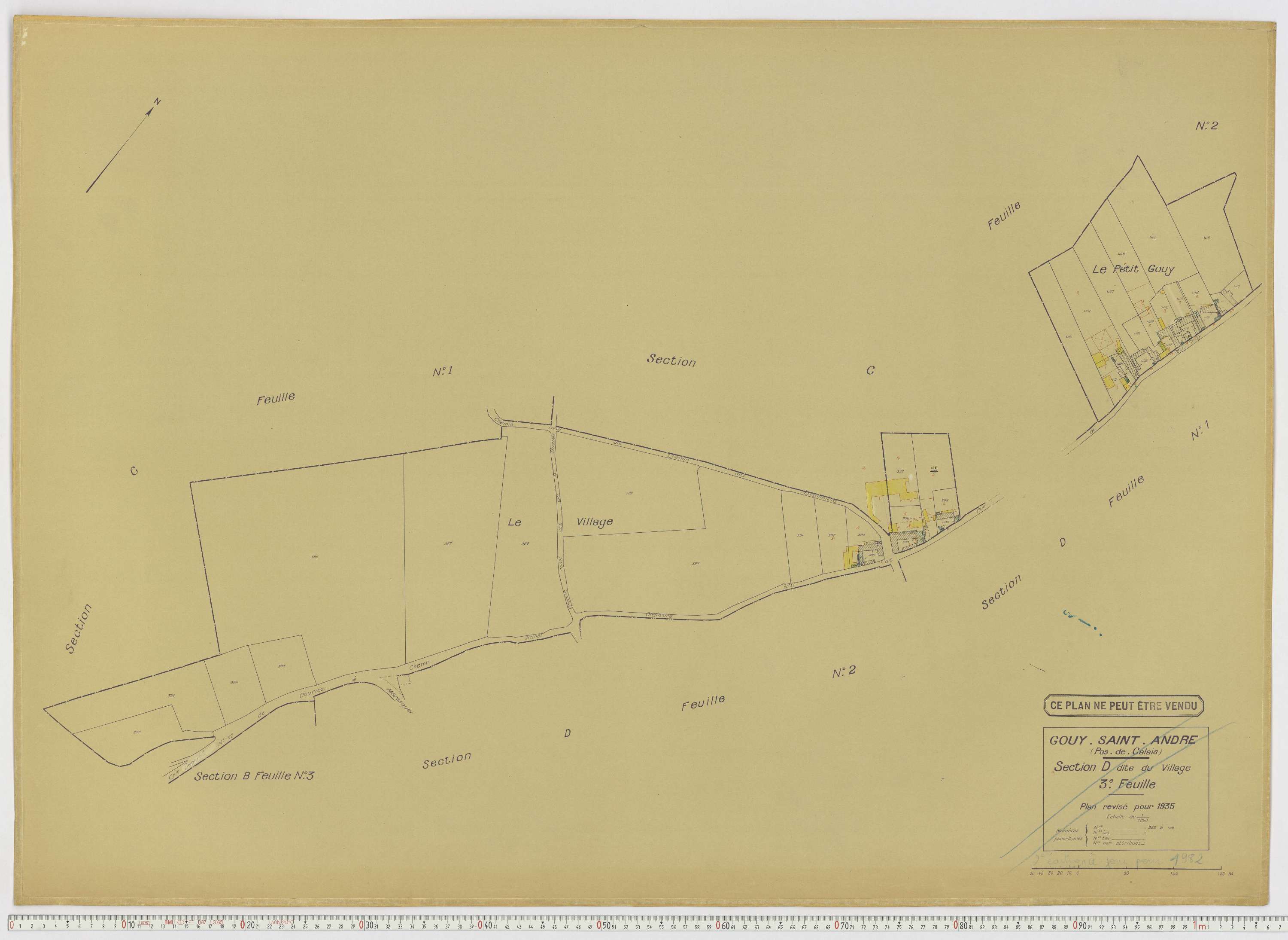 Gouy-Saint-André - Section D, feuille 3.