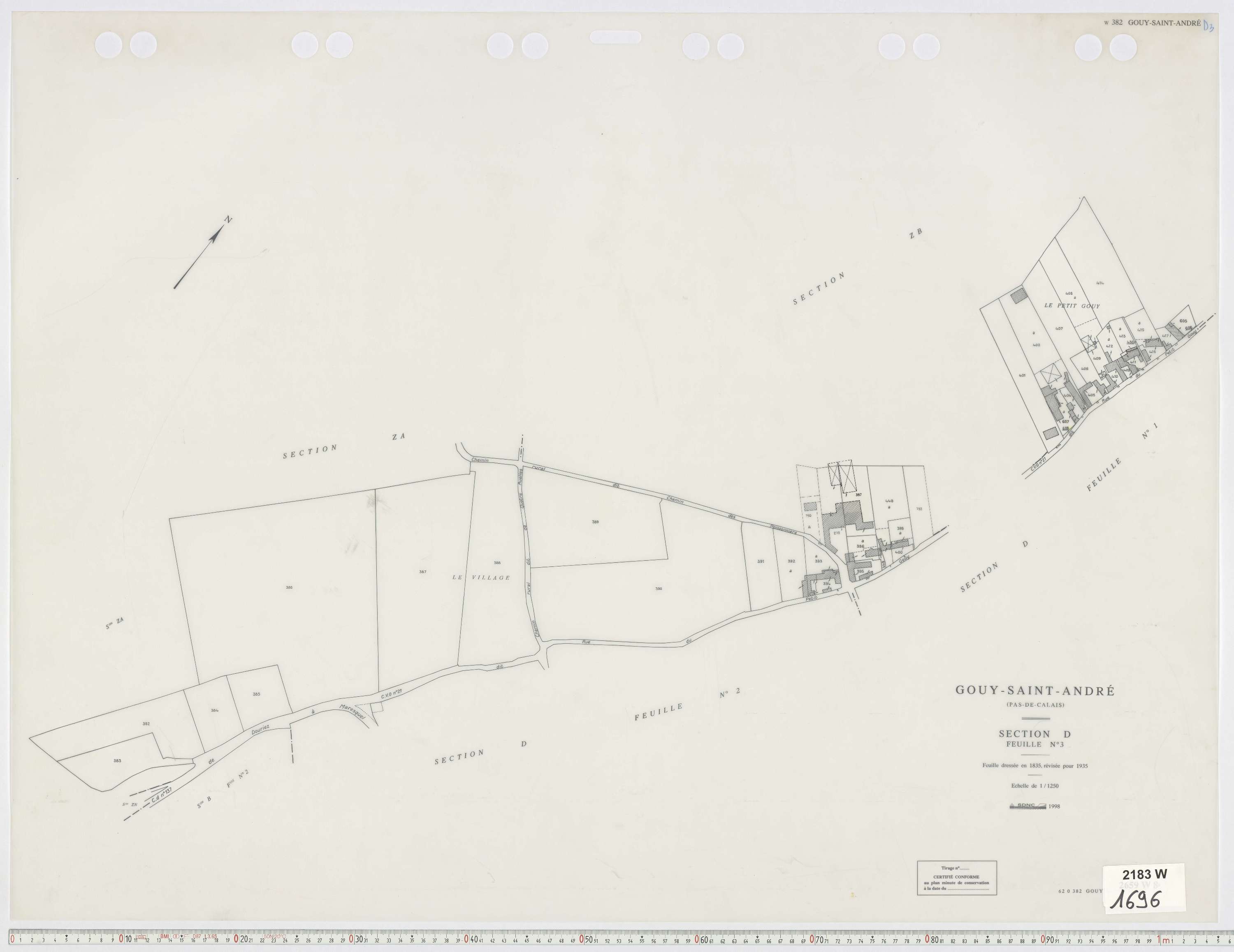 Gouy-Saint-André - Section D, feuille 3.