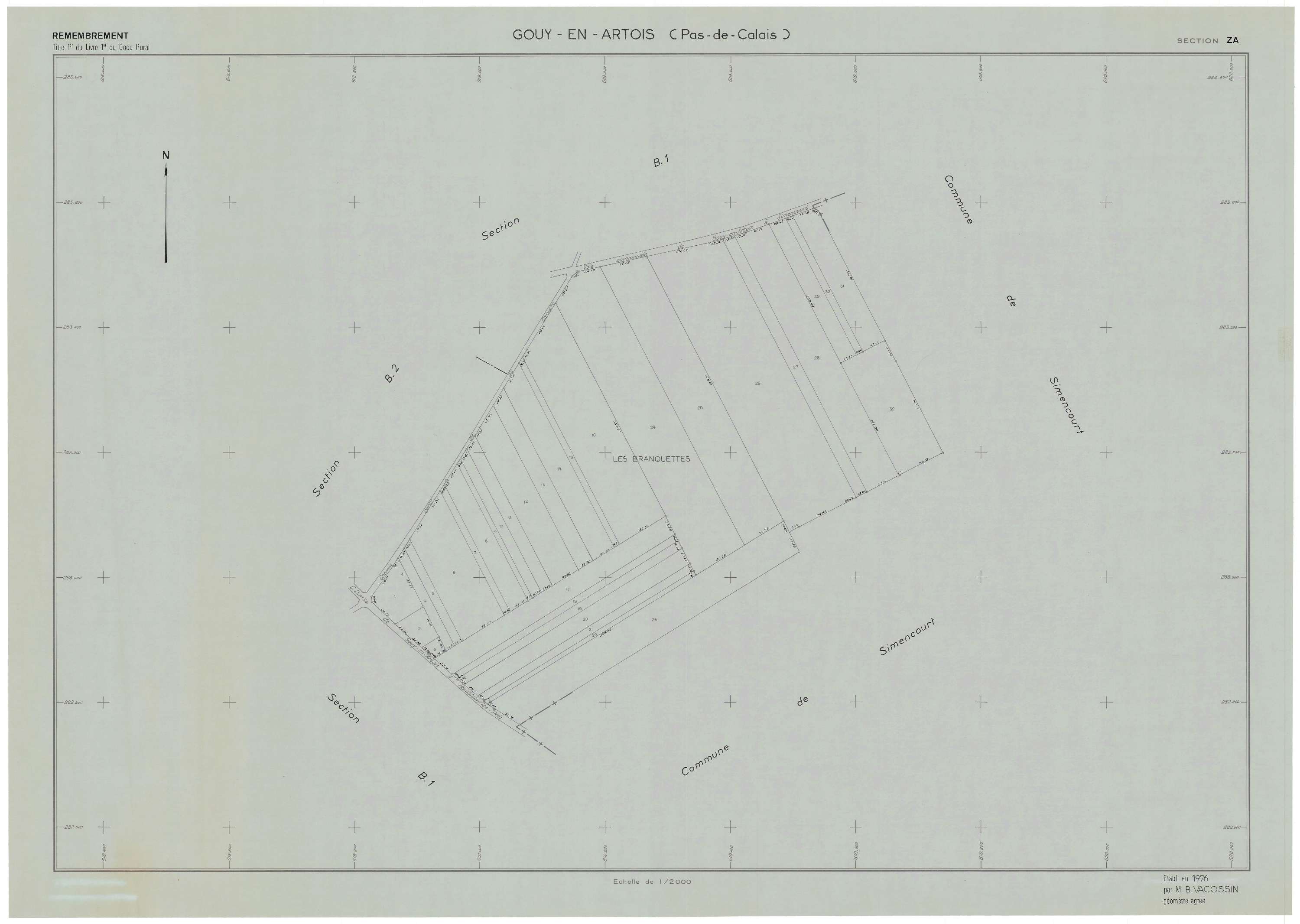 Gouy-Saint-André - Plan de remembrement : section ZA.