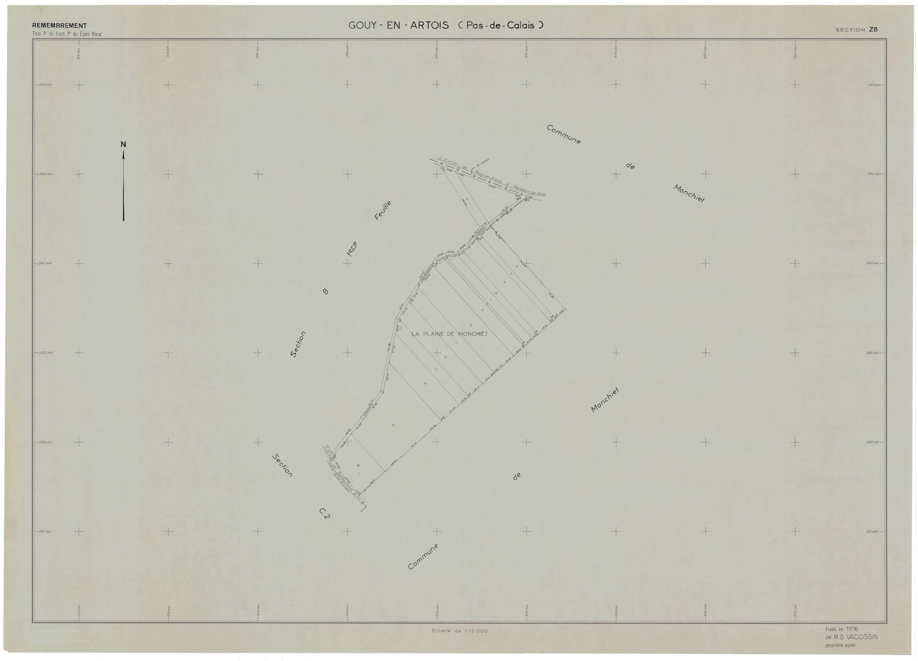 Gouy-Saint-André - Plan de remembrement : section ZB.
