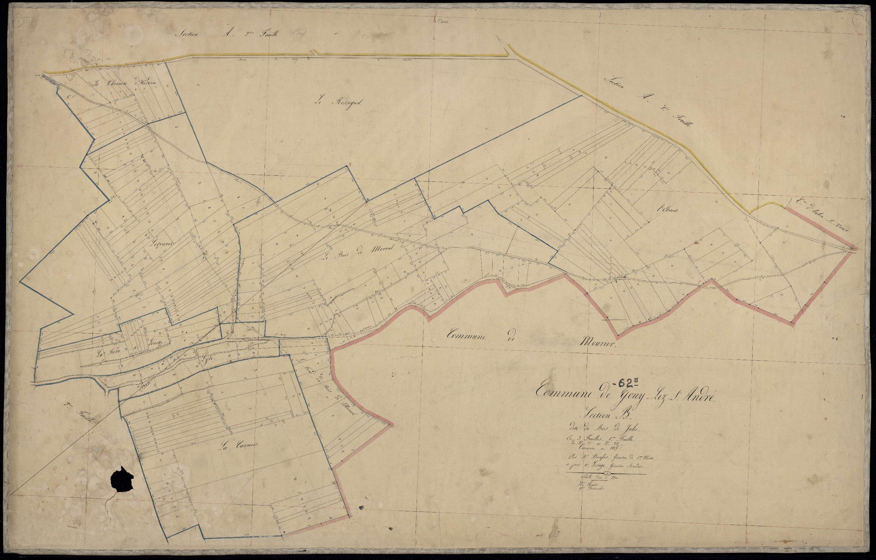 Gouy-Saint-André - Section B, 1re feuille