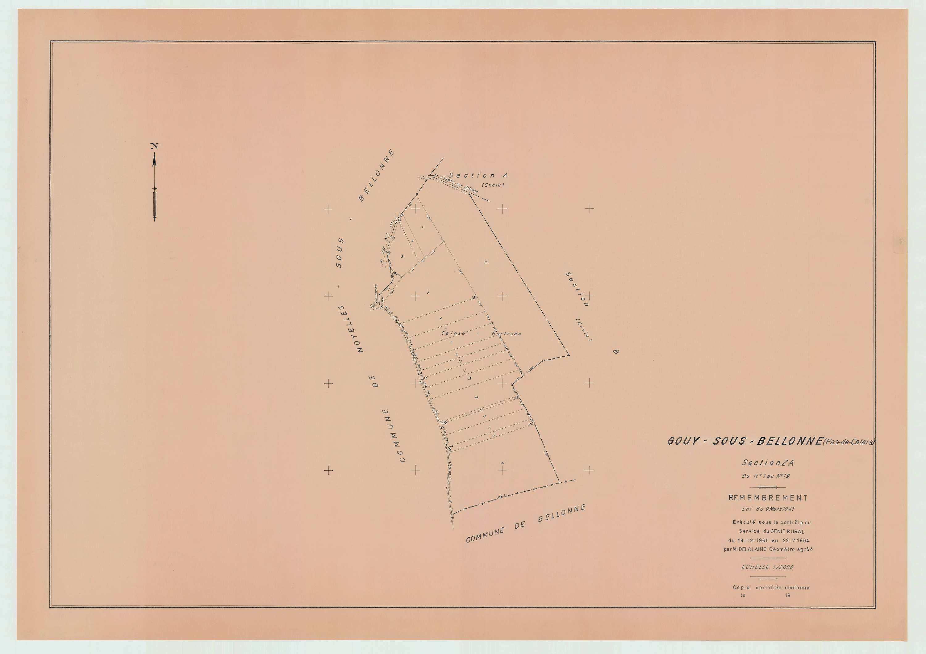 Gouy-sous-Bellonne - Plan de remembrement : section ZA.