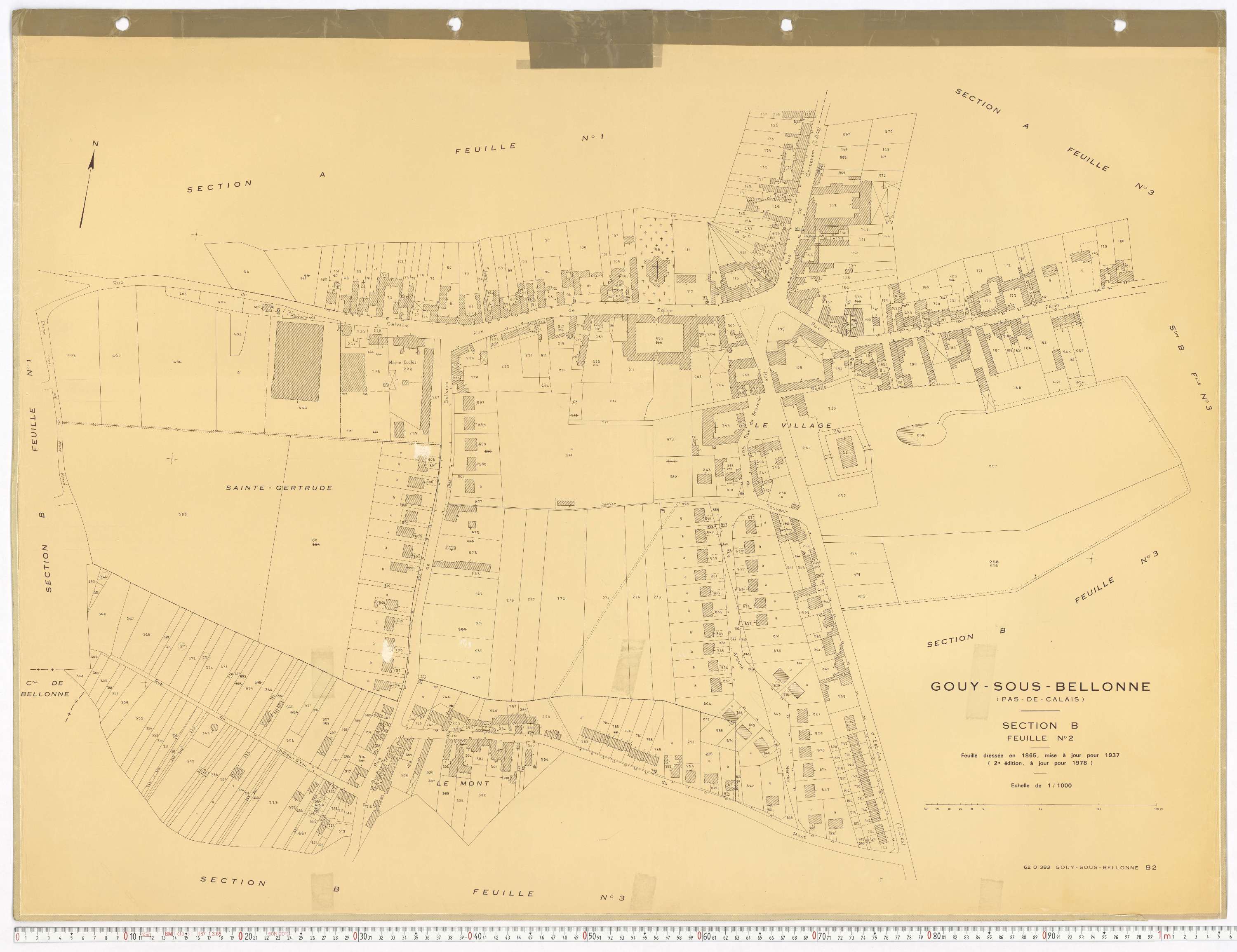 Gouy-sous-Bellonne - Section B, feuille 2.