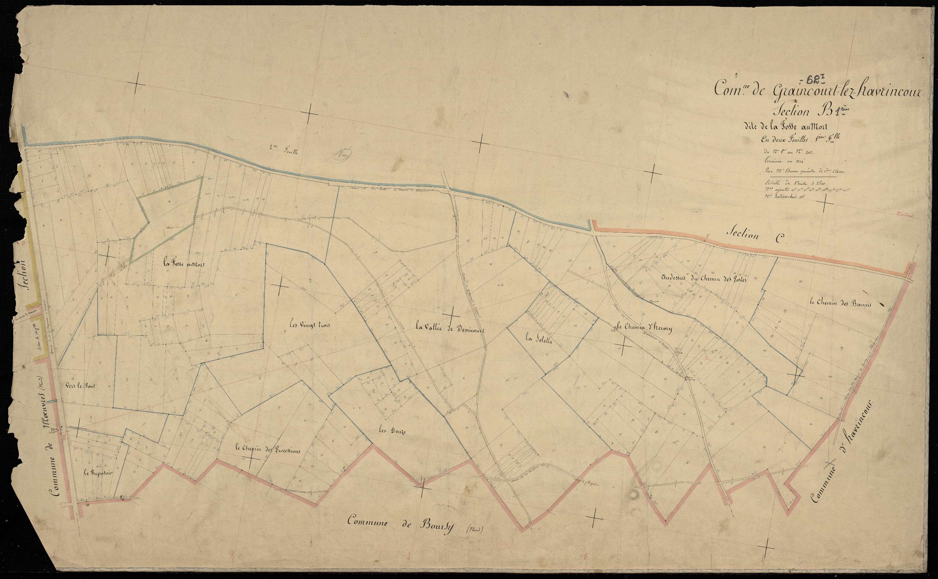 Graincourt-lès-Havrincourt - Section B, 1re feuille
