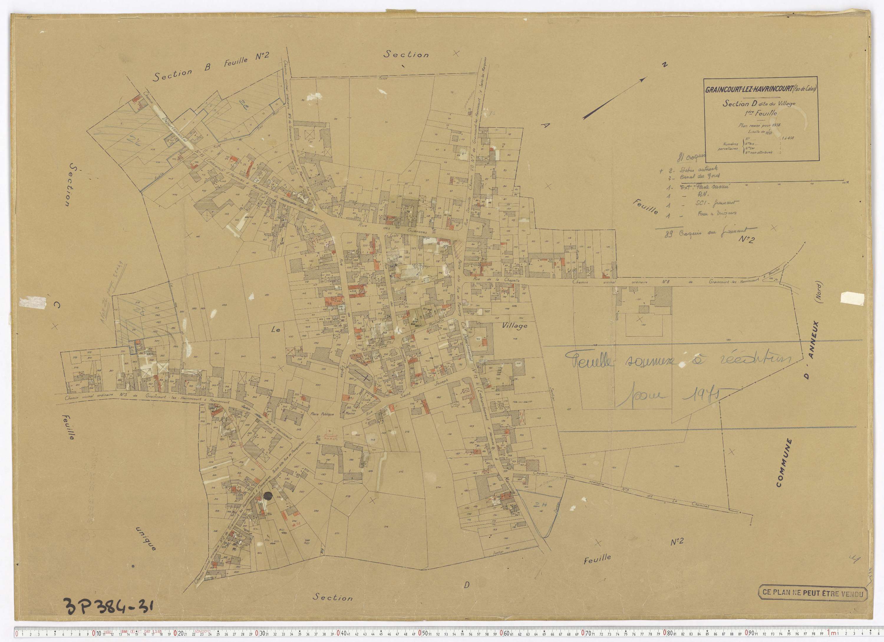 Graincourt-lès-Havrincourt - Section D, feuille 1.