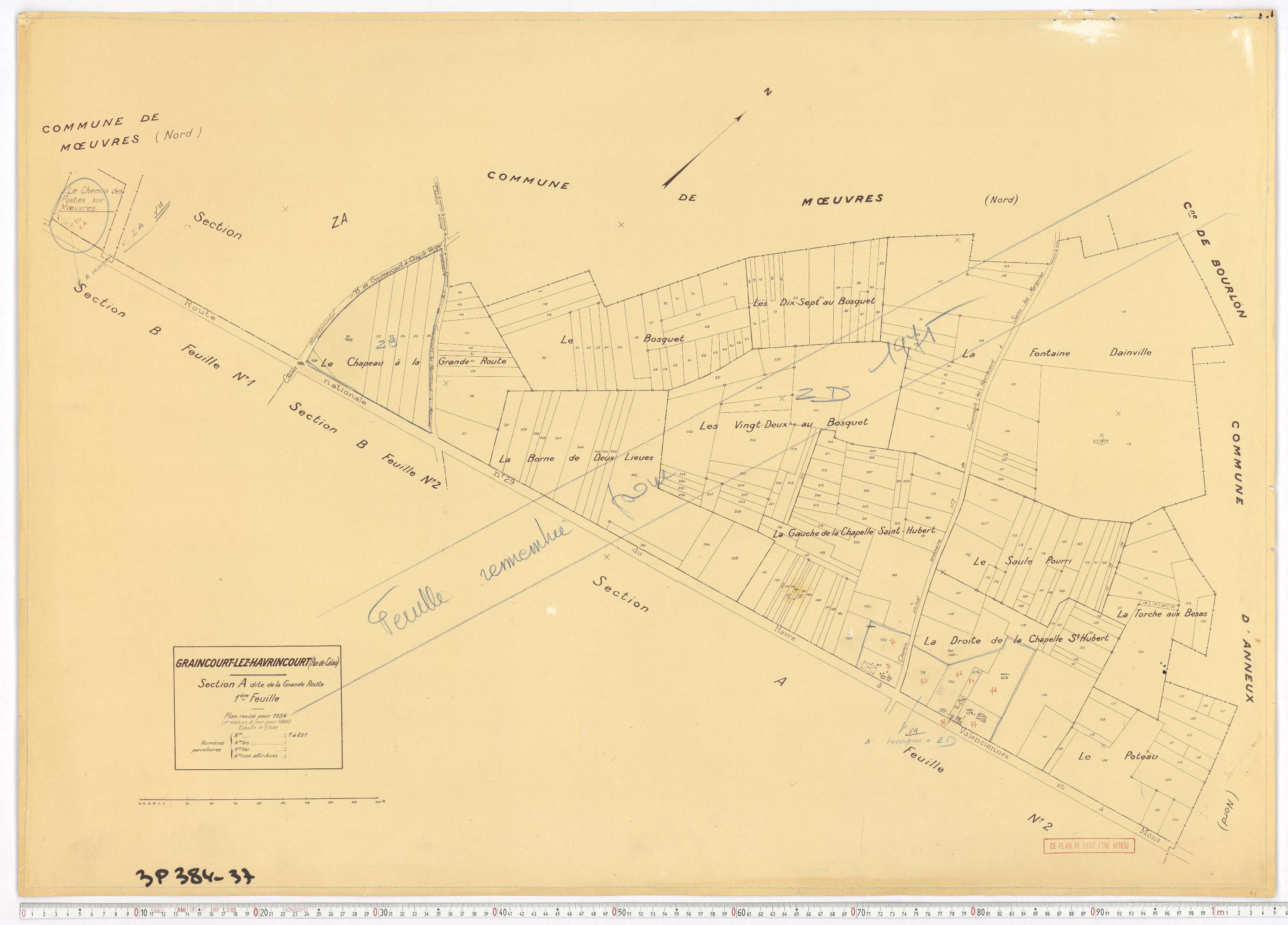 Graincourt-lès-Havrincourt - Section A, feuille 1.