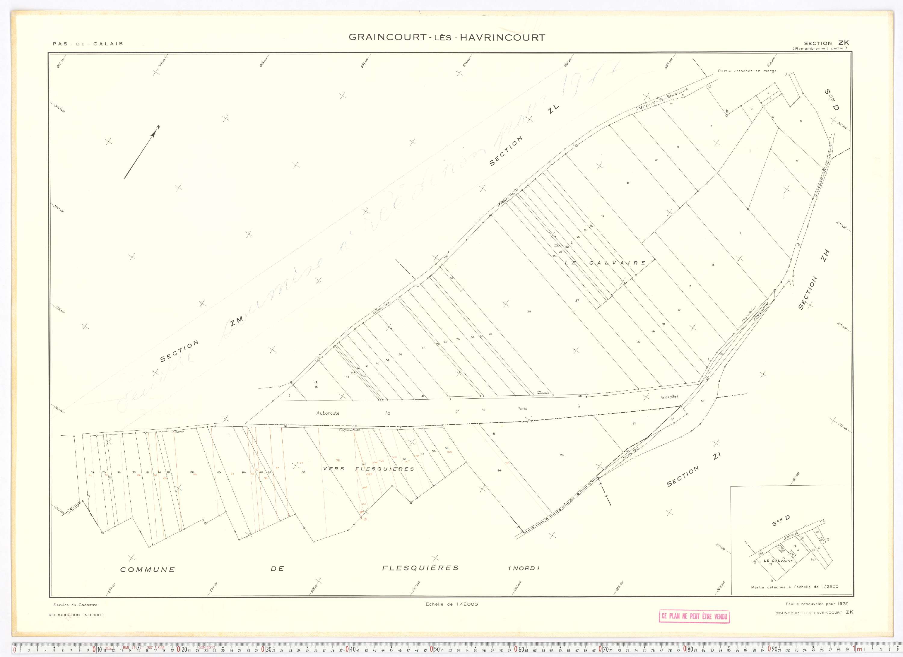 Graincourt-lès-Havrincourt - Section ZK.