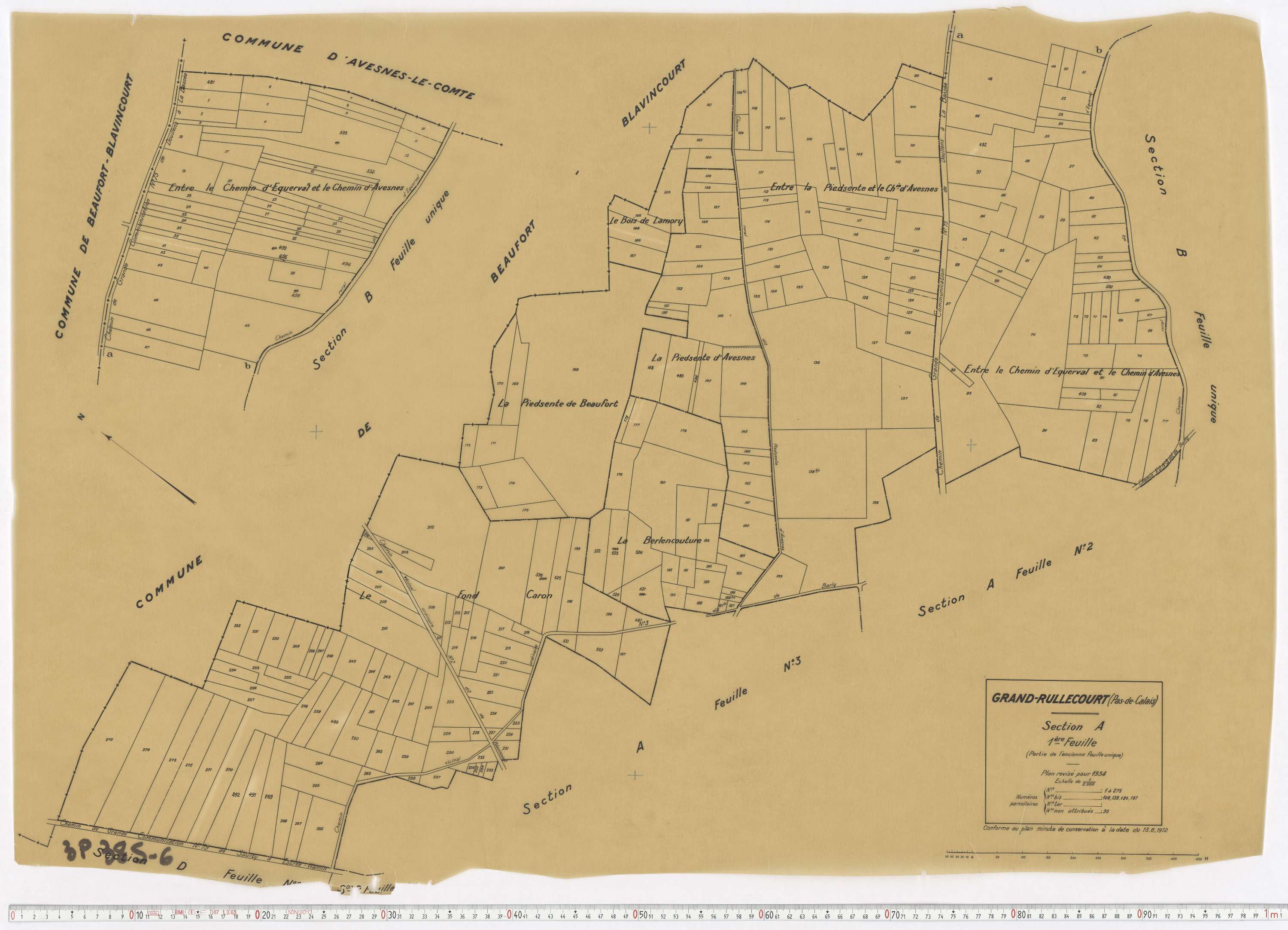 Grand-Rullecourt - Section A, feuille 1.