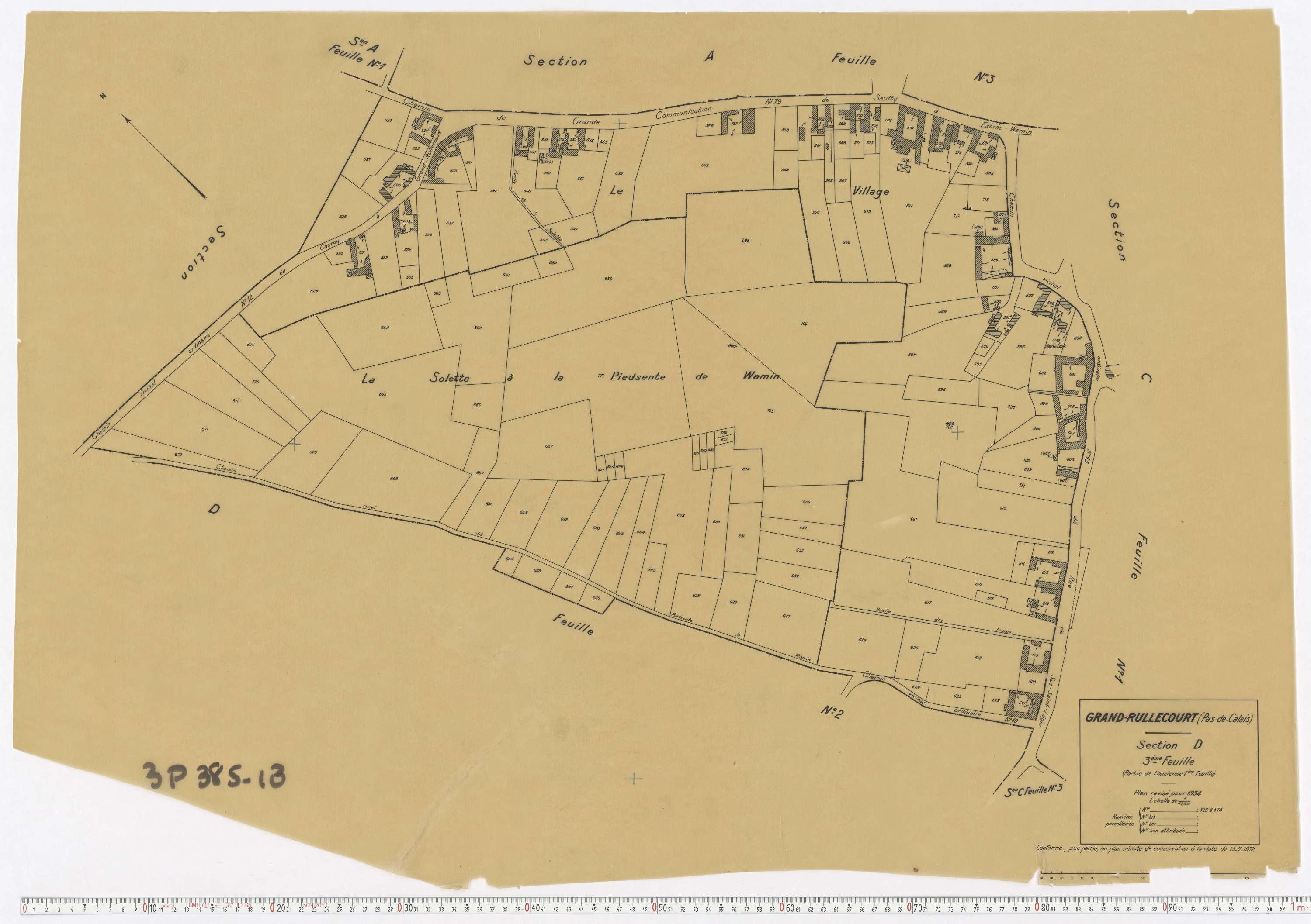 Grand-Rullecourt - Section D, feuille 3.