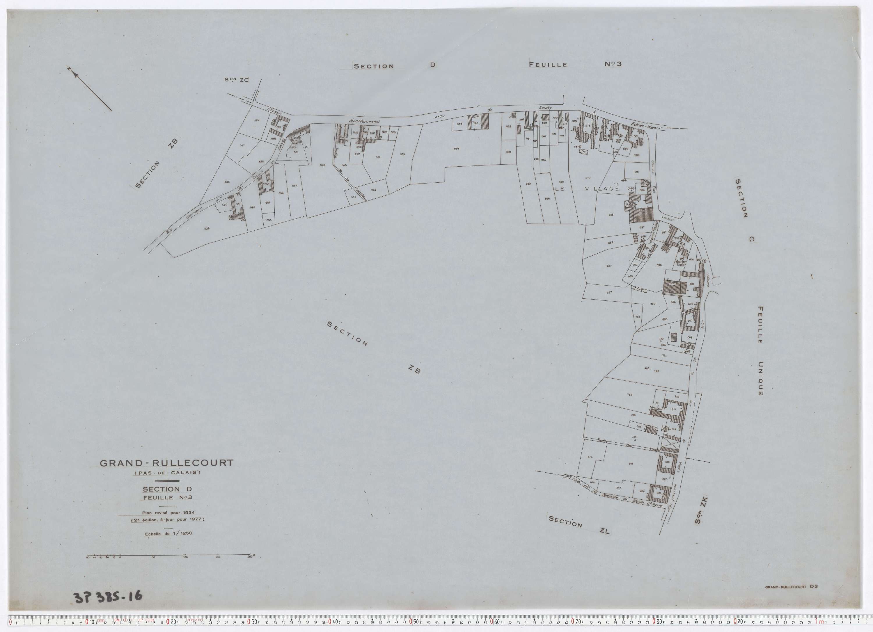 Grand-Rullecourt - Section D, feuille 3.