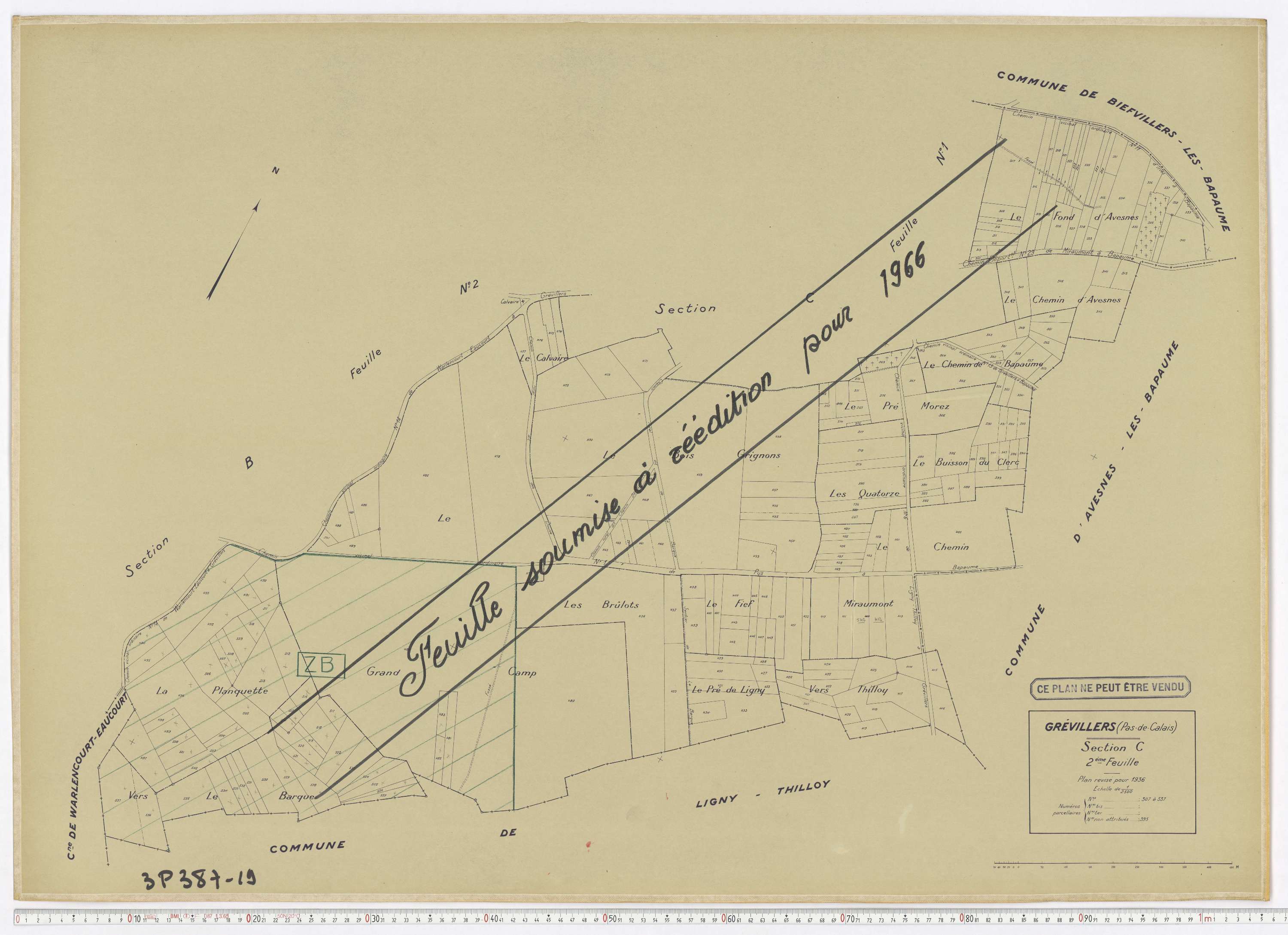 Grévillers - Section C, feuille 2.