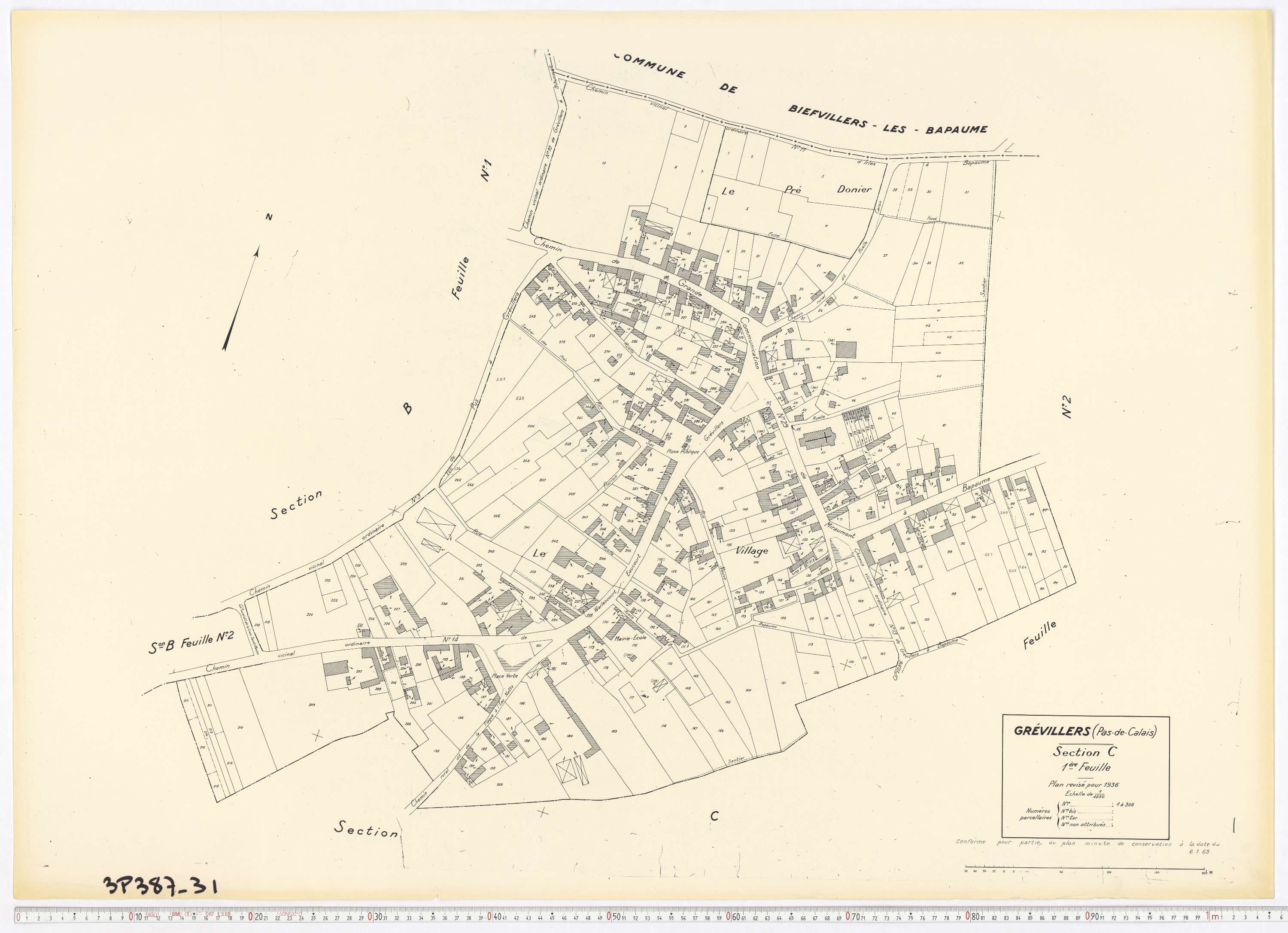Grévillers - Section C, feuille 1.