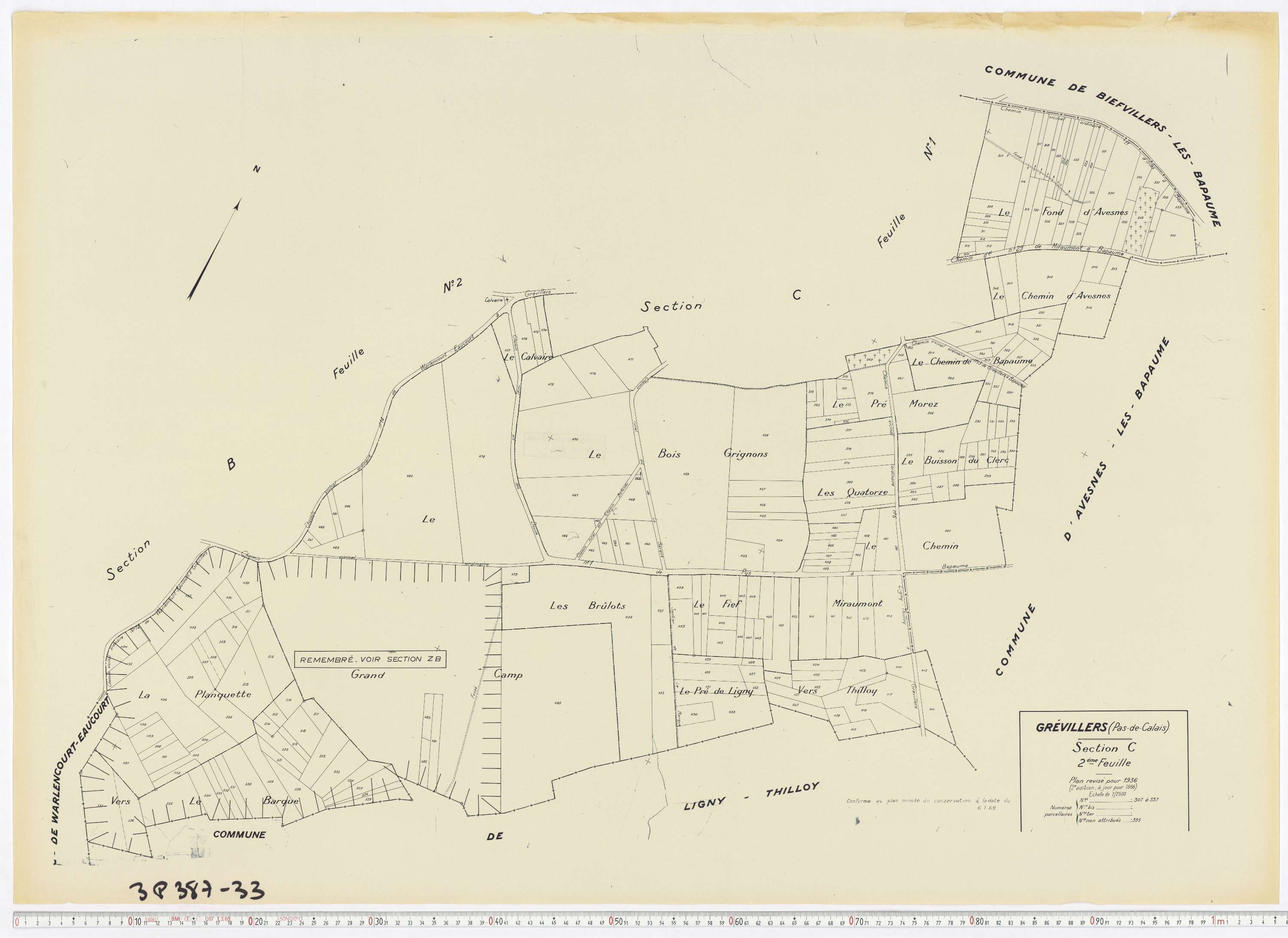 Grévillers - Section C, feuille 2.