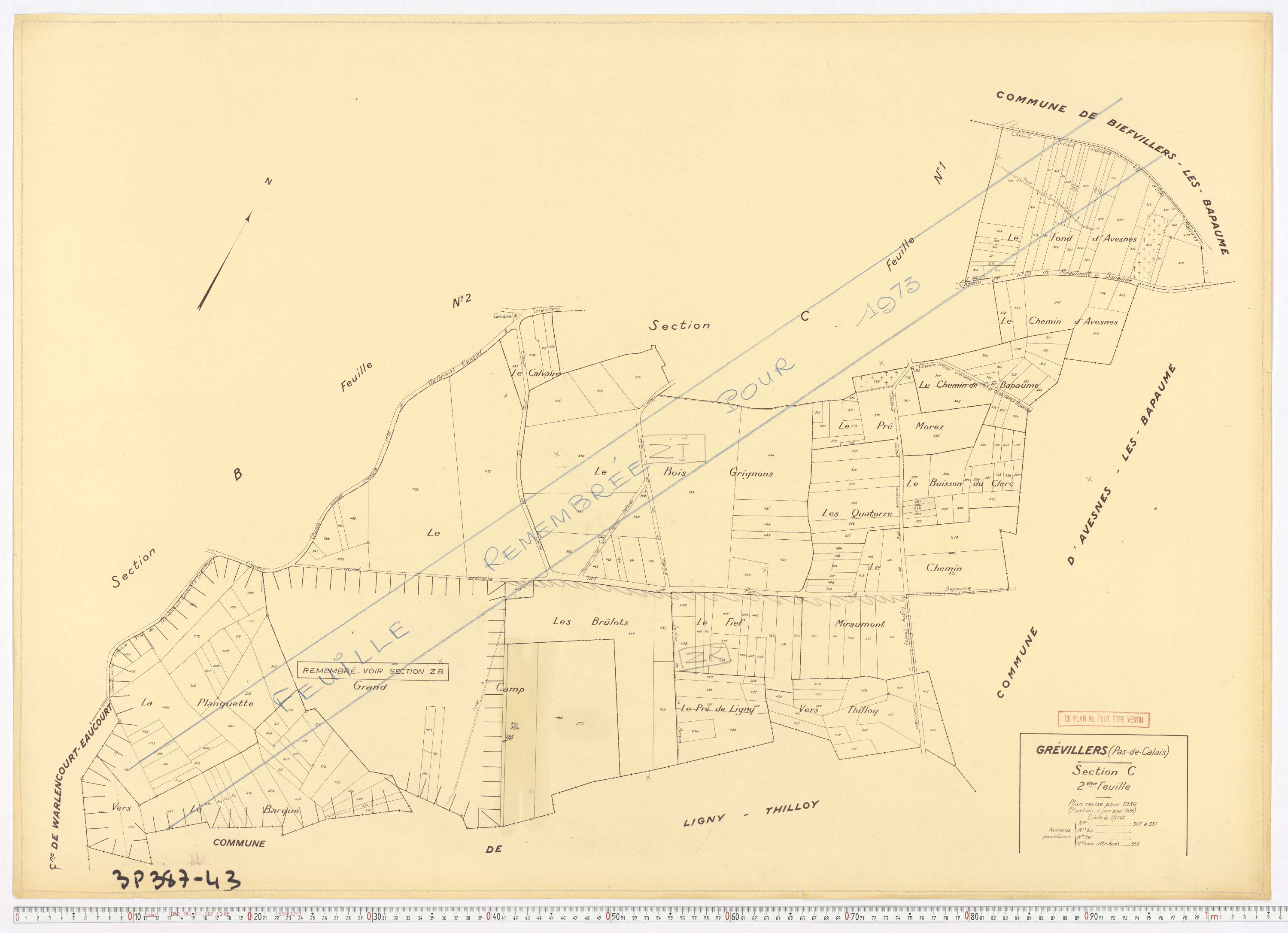Grévillers - Section C, feuille 2.