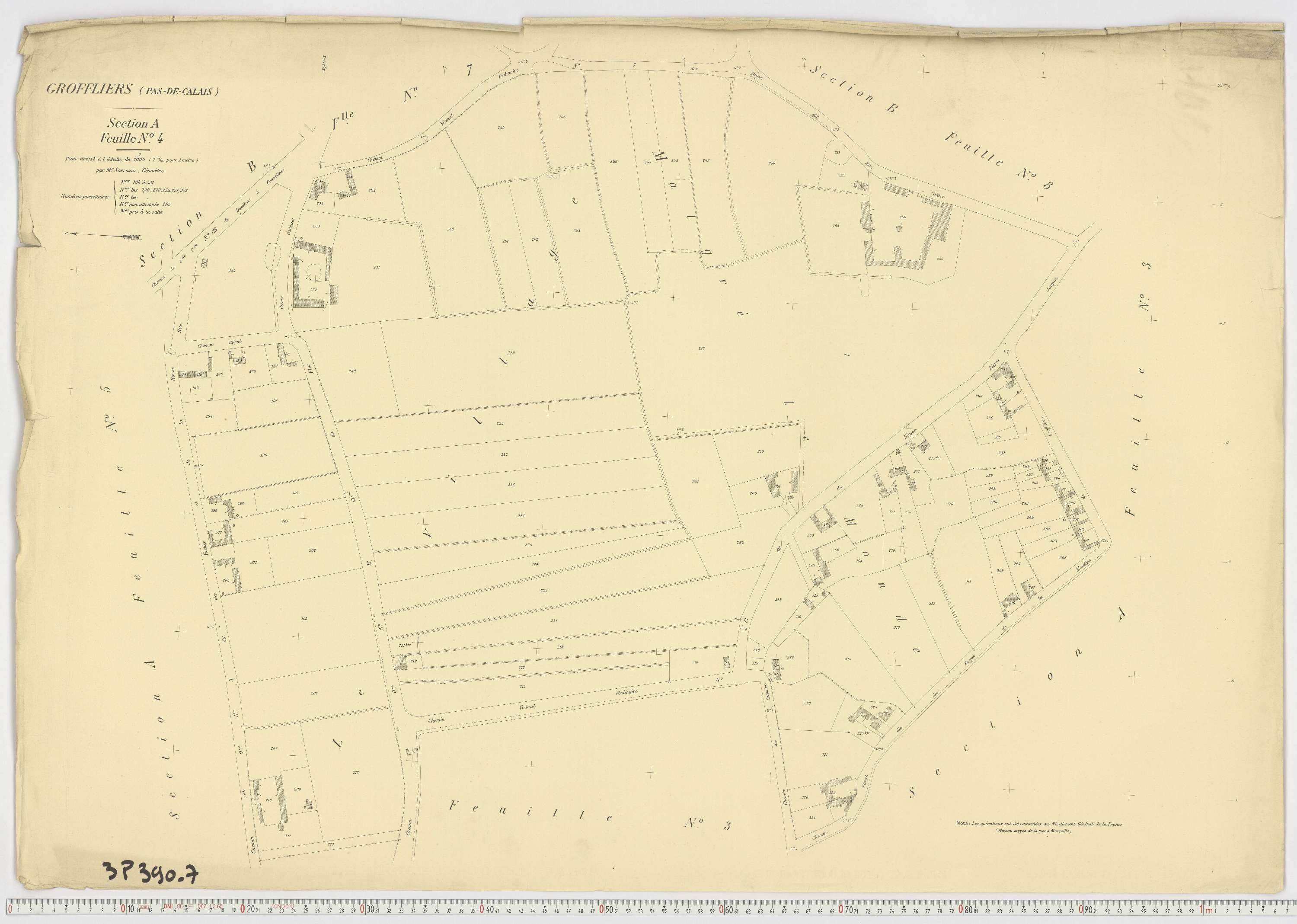 Groffliers - Section A, feuille 4.