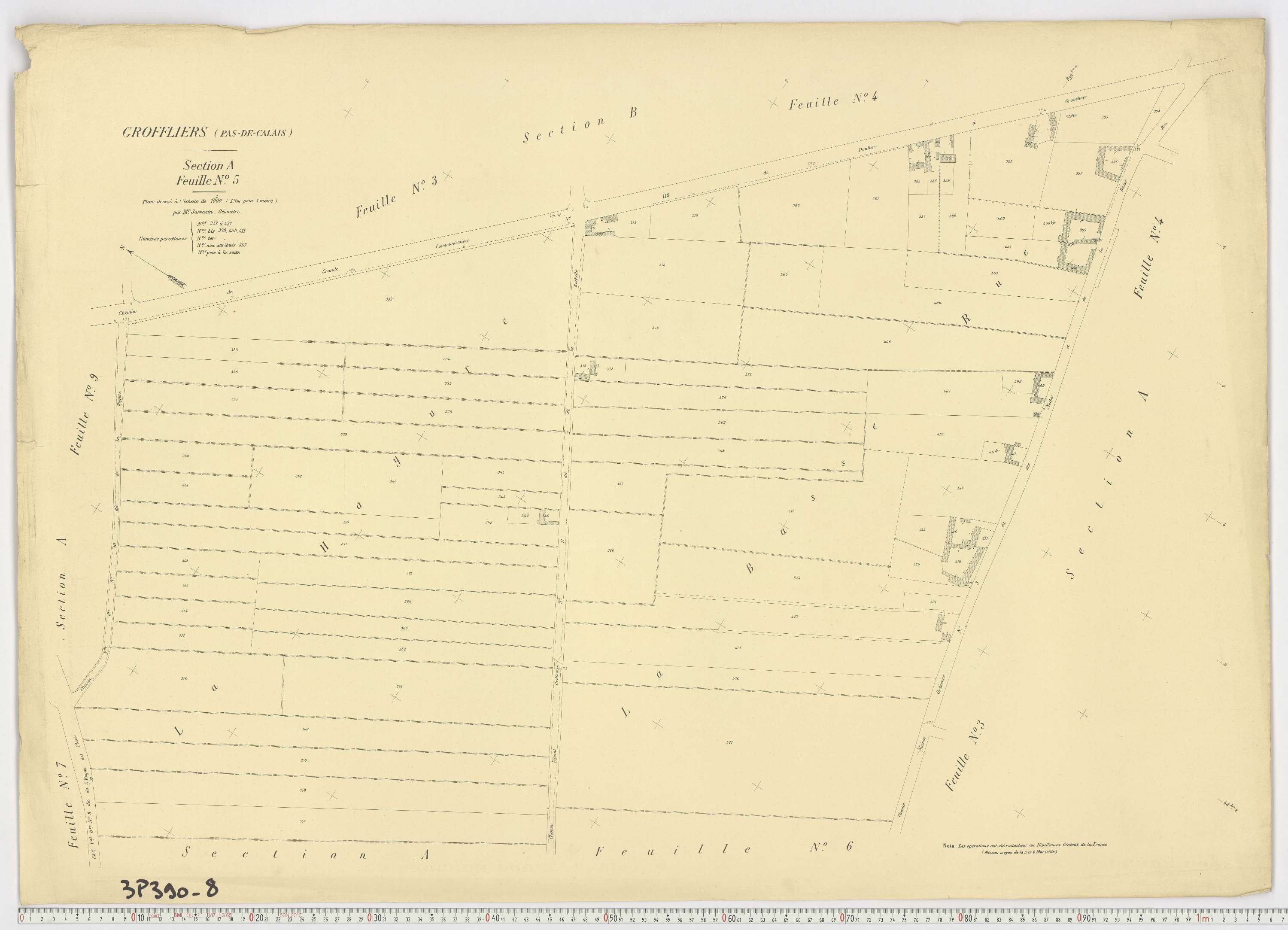 Groffliers - Section A, feuille 5.