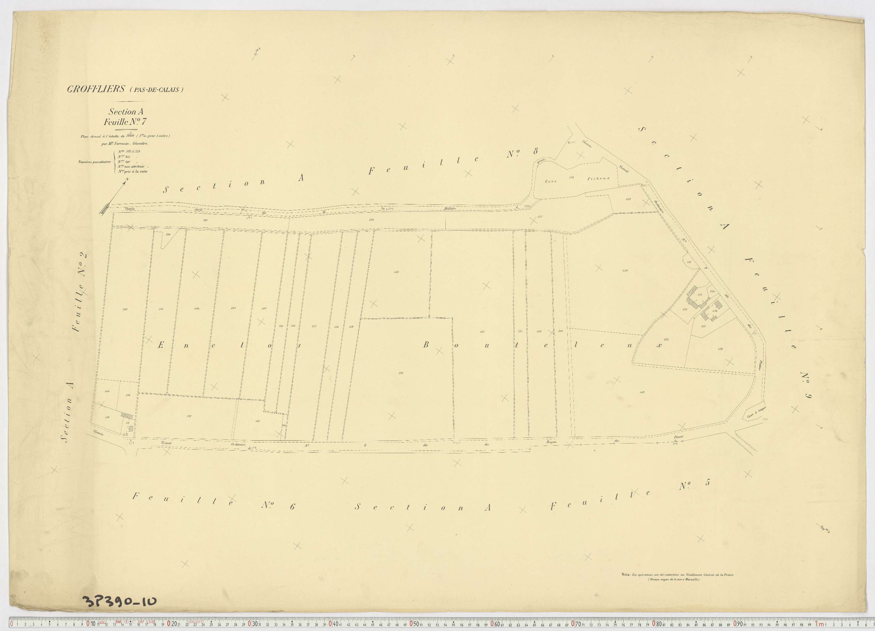 Groffliers - Section A, feuille 7.