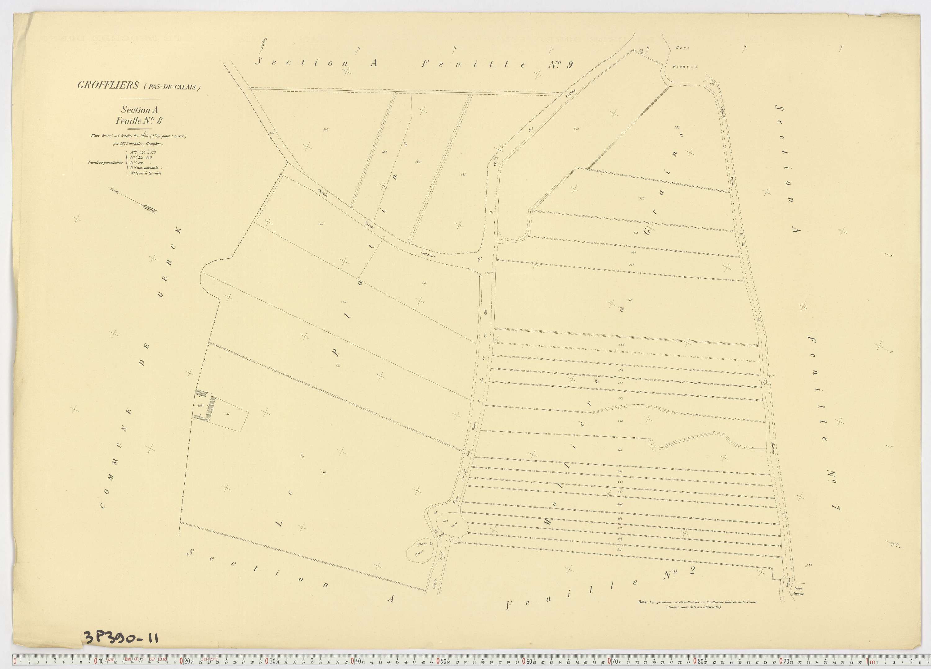 Groffliers - Section A, feuille 8.