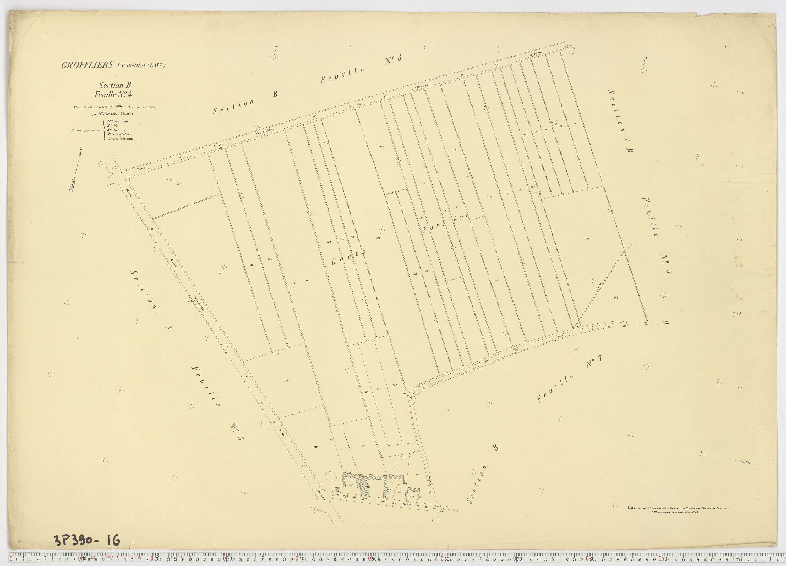 Groffliers - Section B, feuille 4.