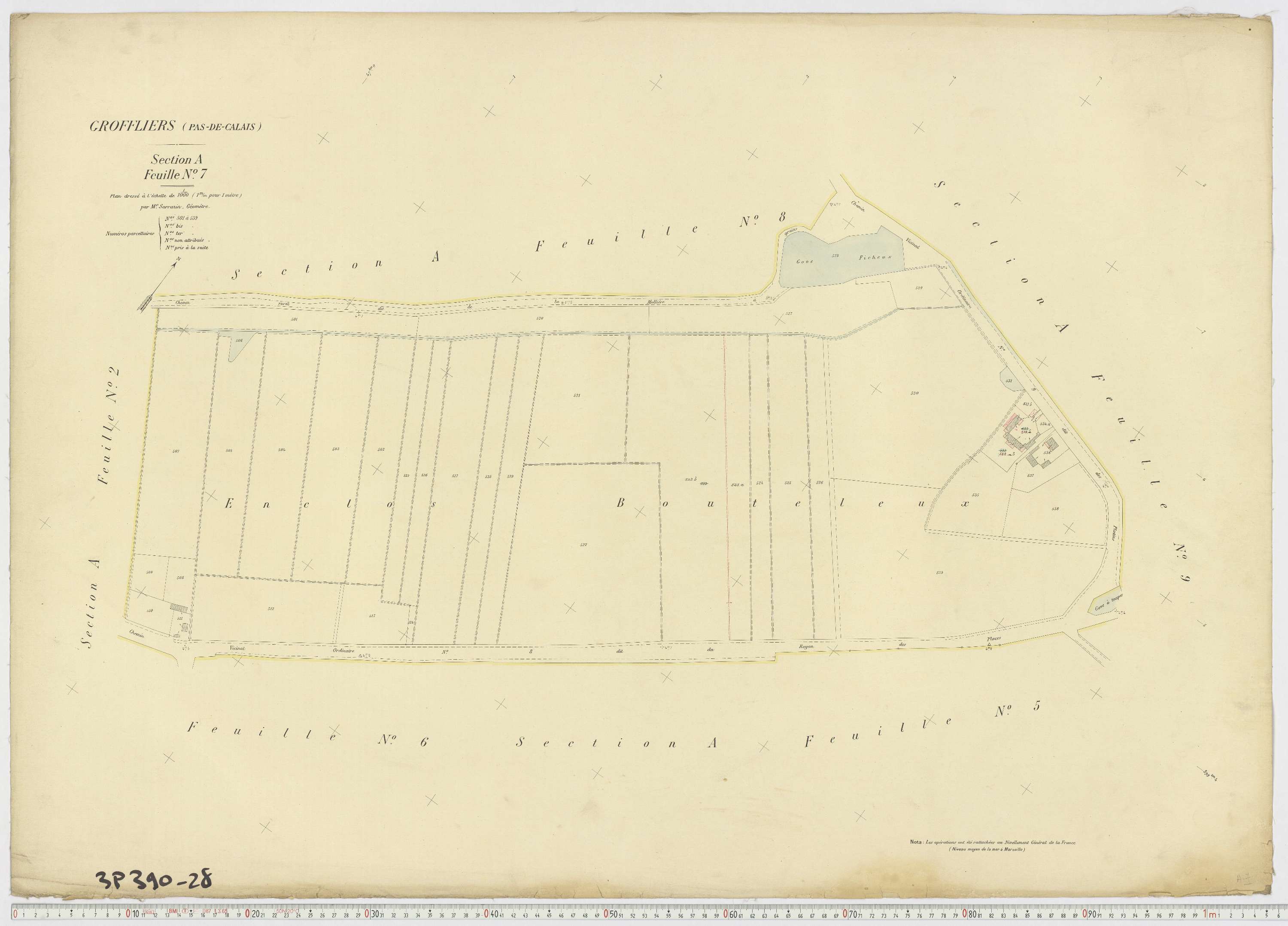 Groffliers - Section A, feuille 7.