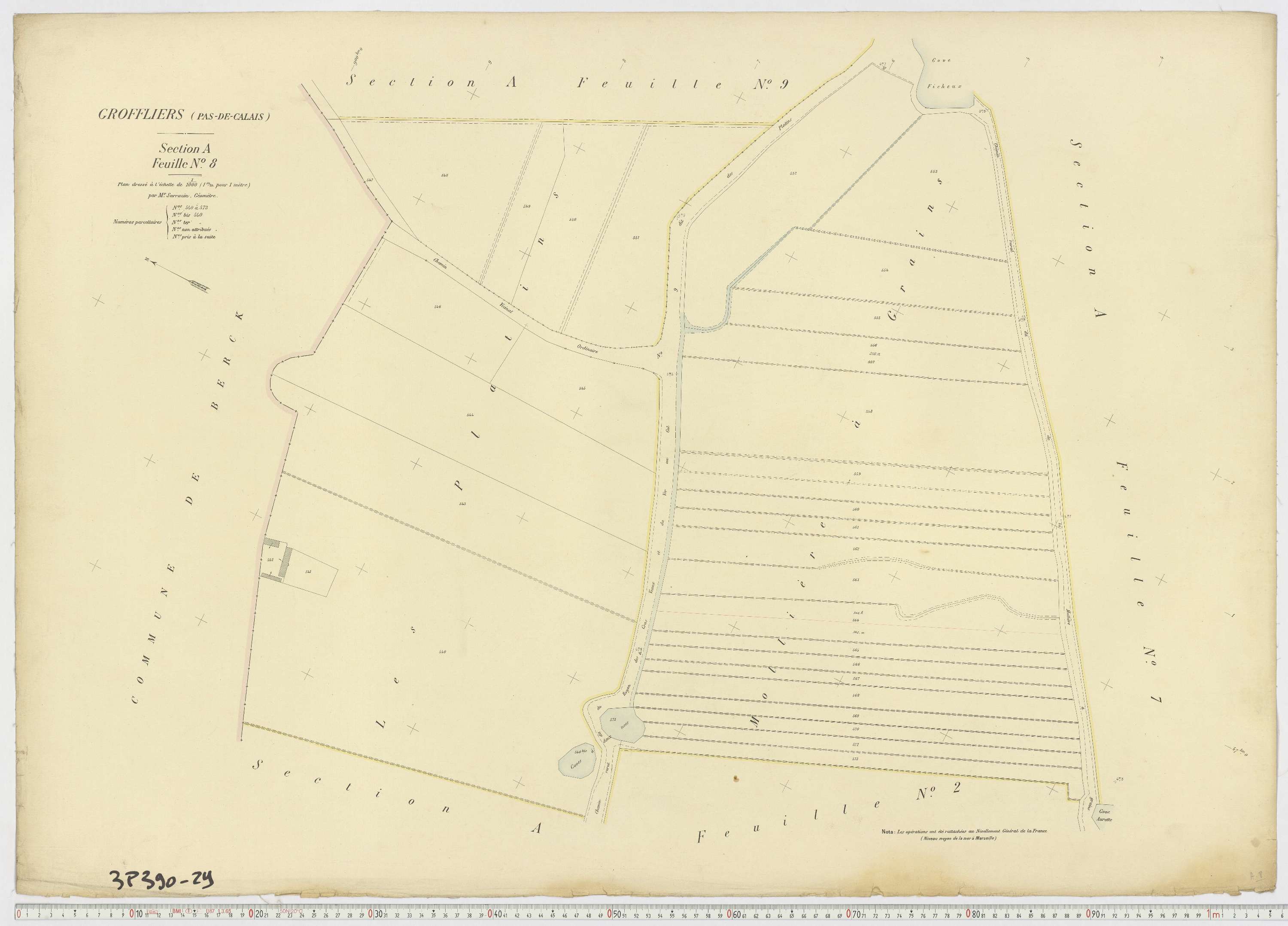Groffliers - Section A, feuille 8.