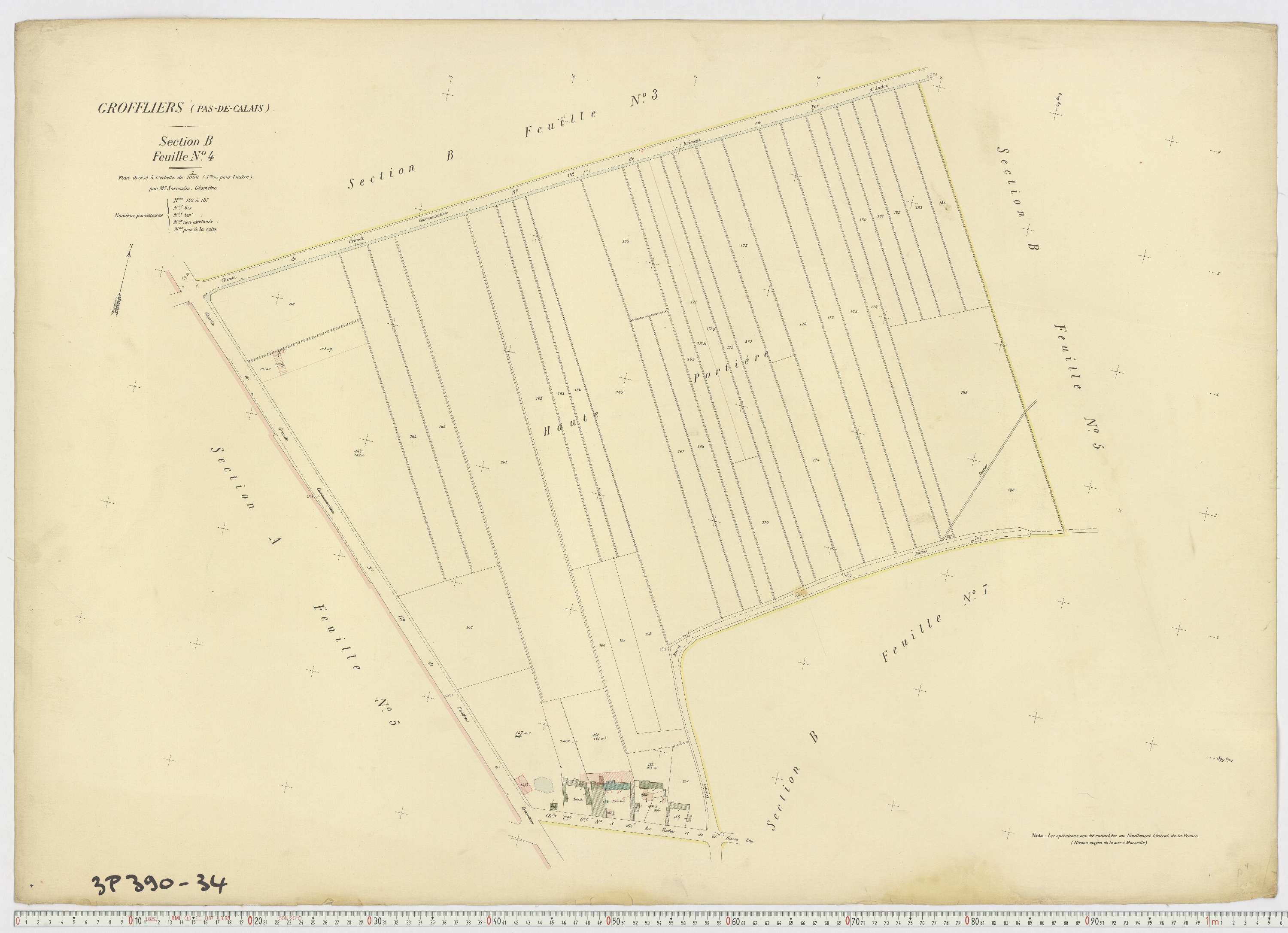 Groffliers - Section B, feuille 4.