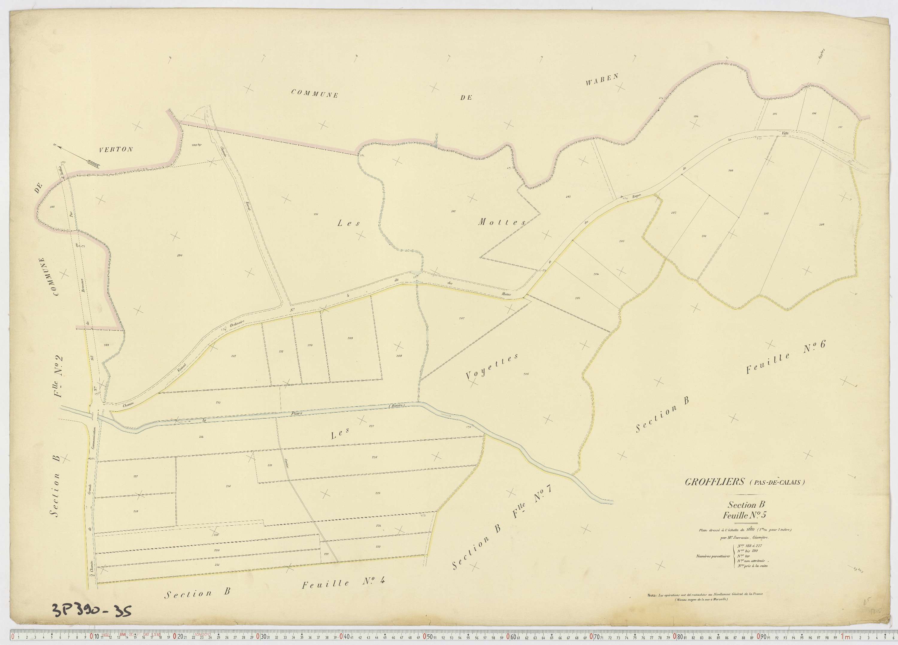 Groffliers - Section B, feuille 5.