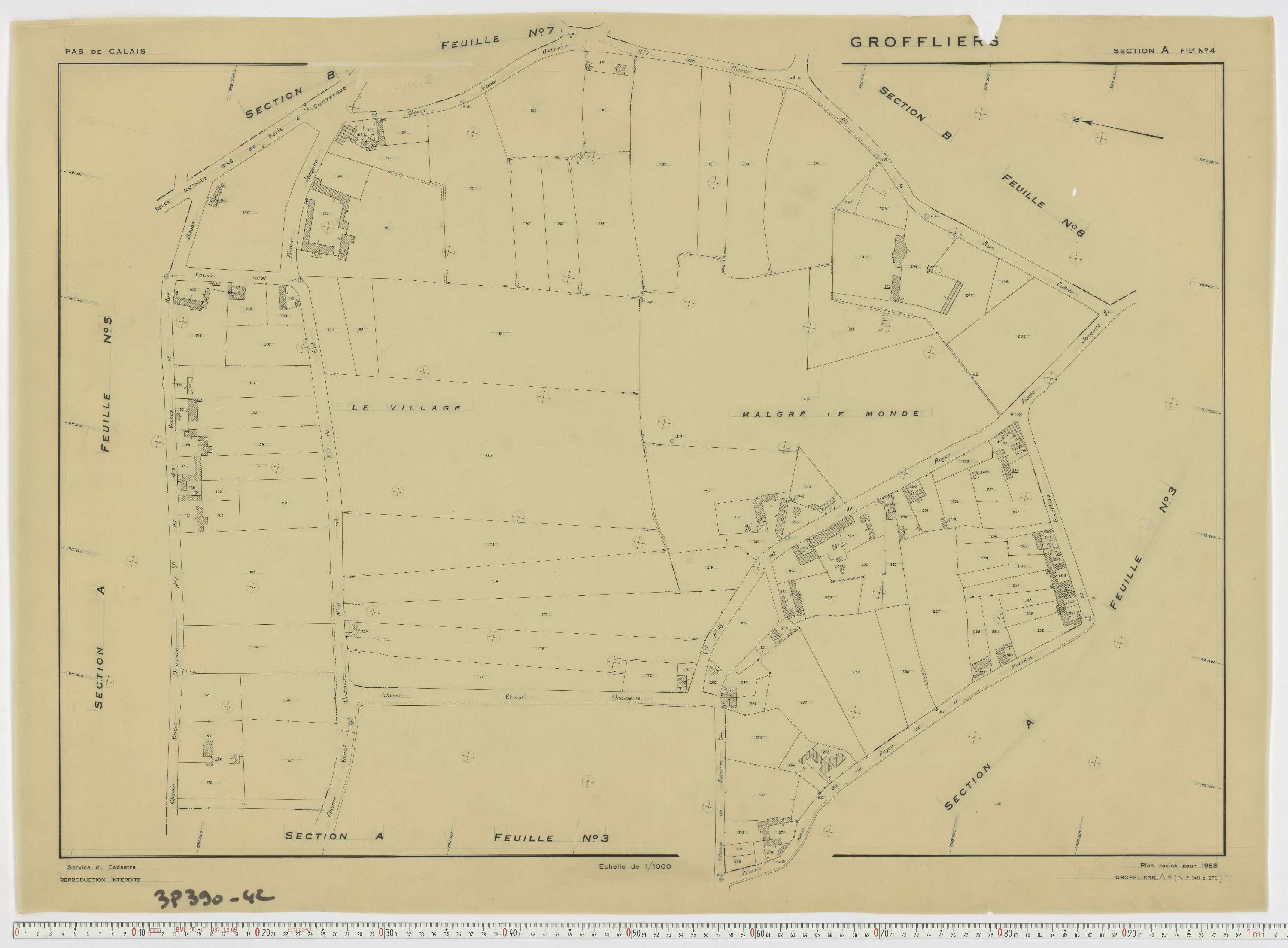 Groffliers - Section A, feuille 4.