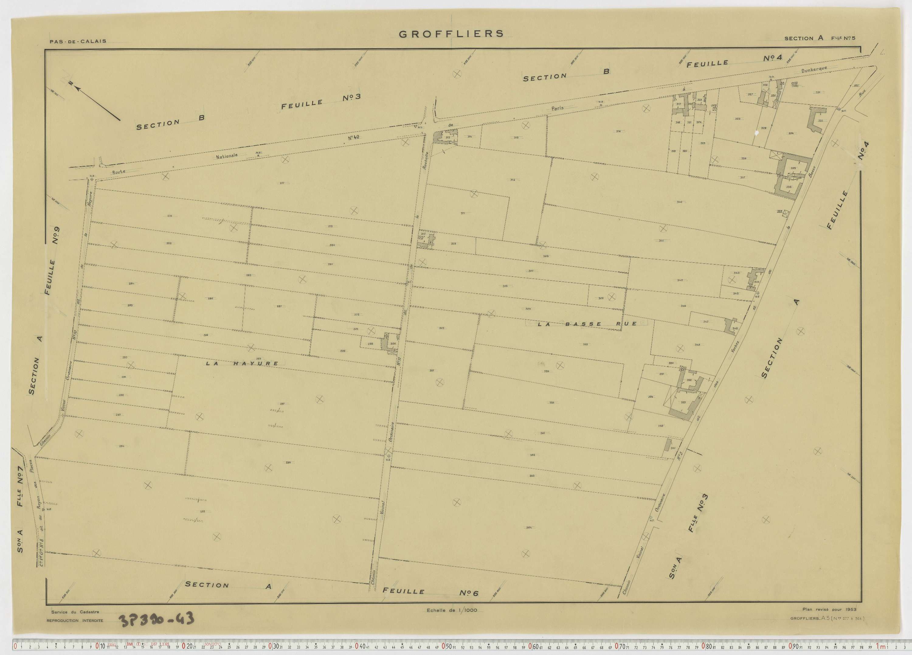 Groffliers - Section A, feuille 5.