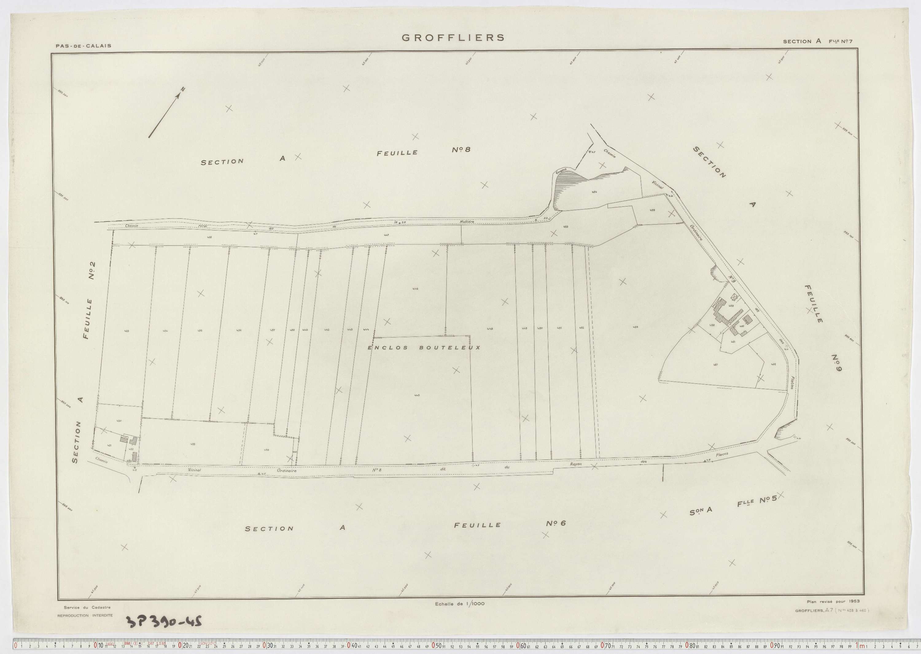 Groffliers - Section A, feuille 7.