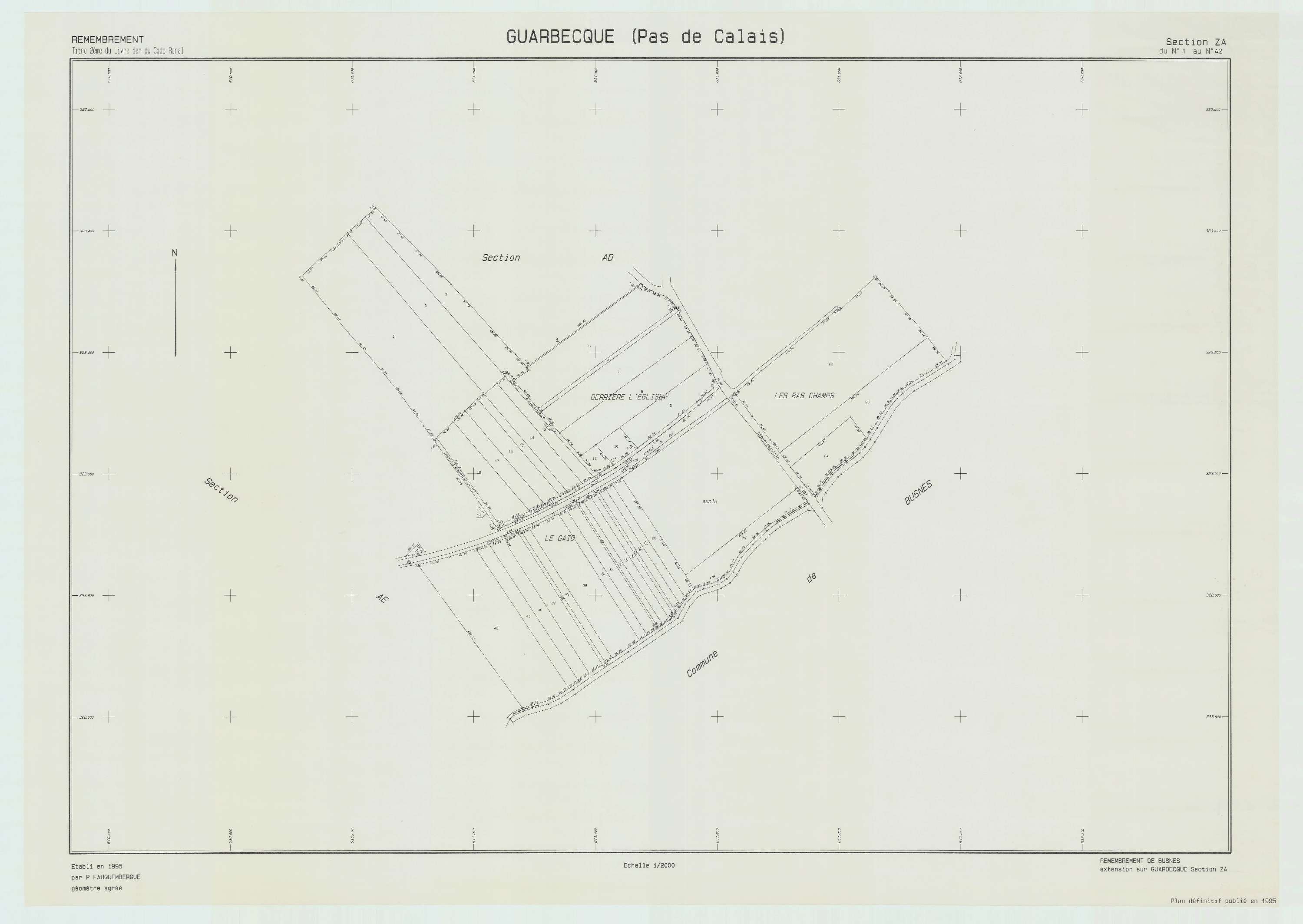 Guarbecque - Plan de remembrement : section ZA.