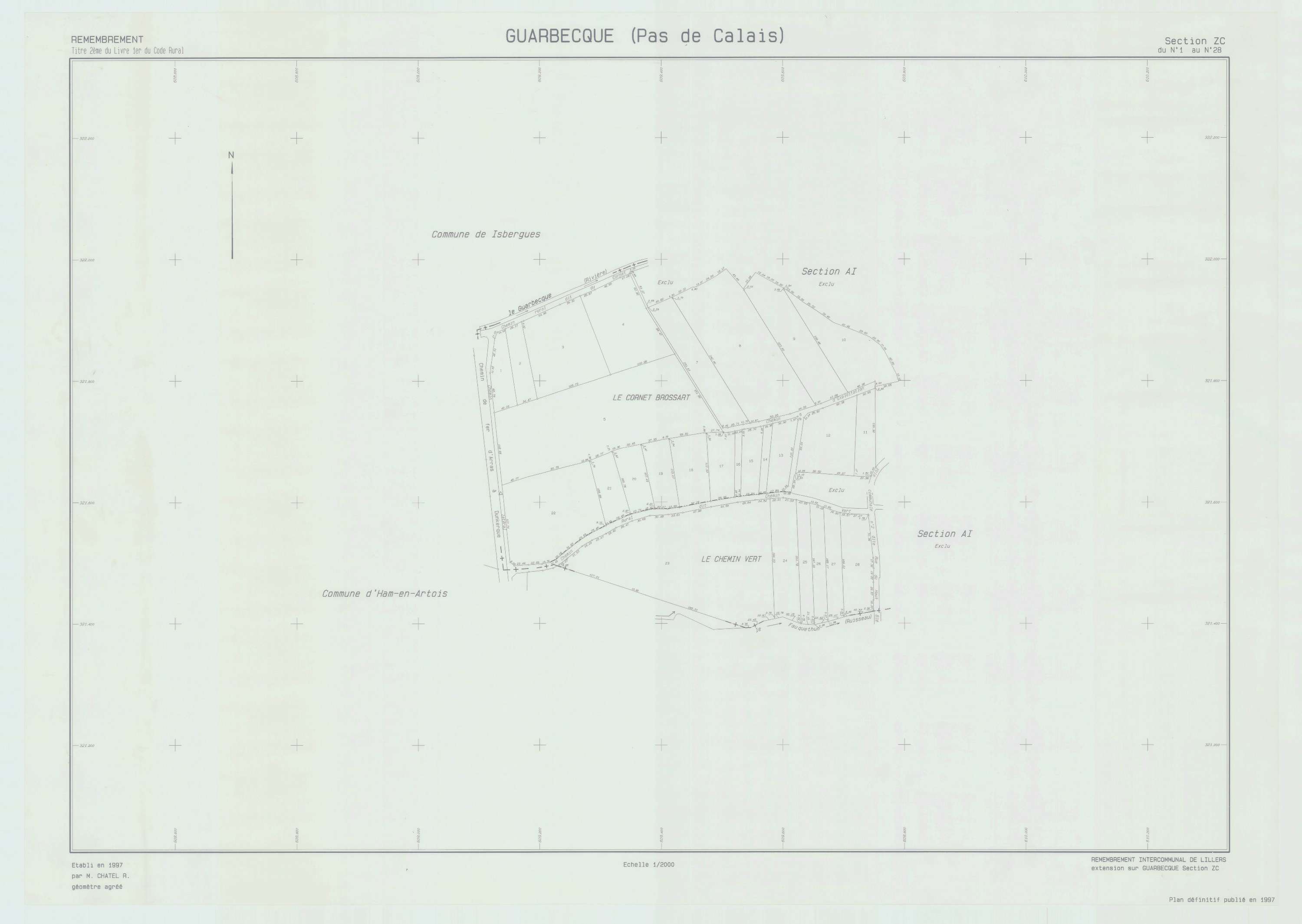 Guarbecque - Plan de remembrement : section ZC.