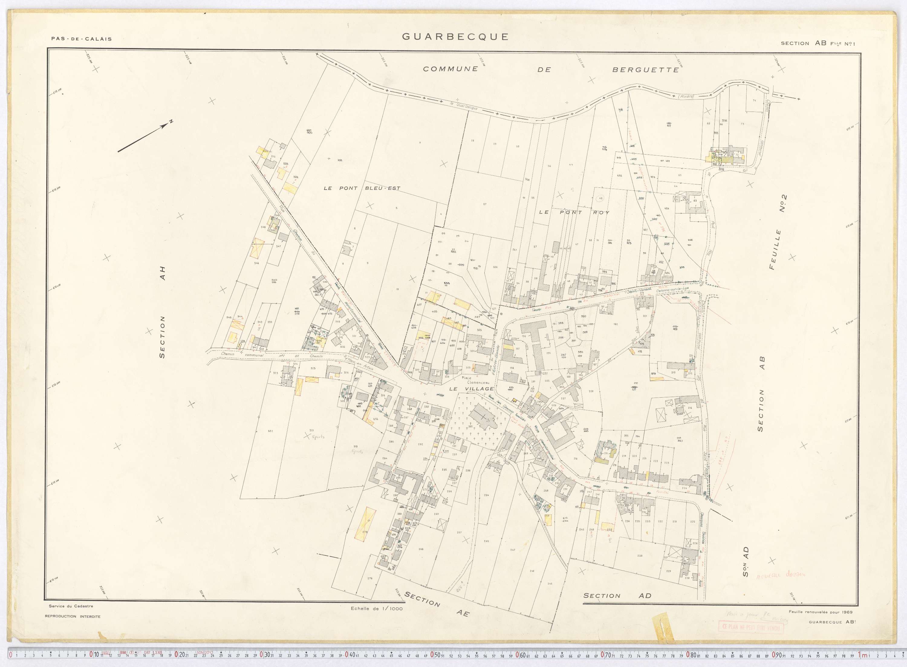 Guarbecque - Section AB, feuille 1.