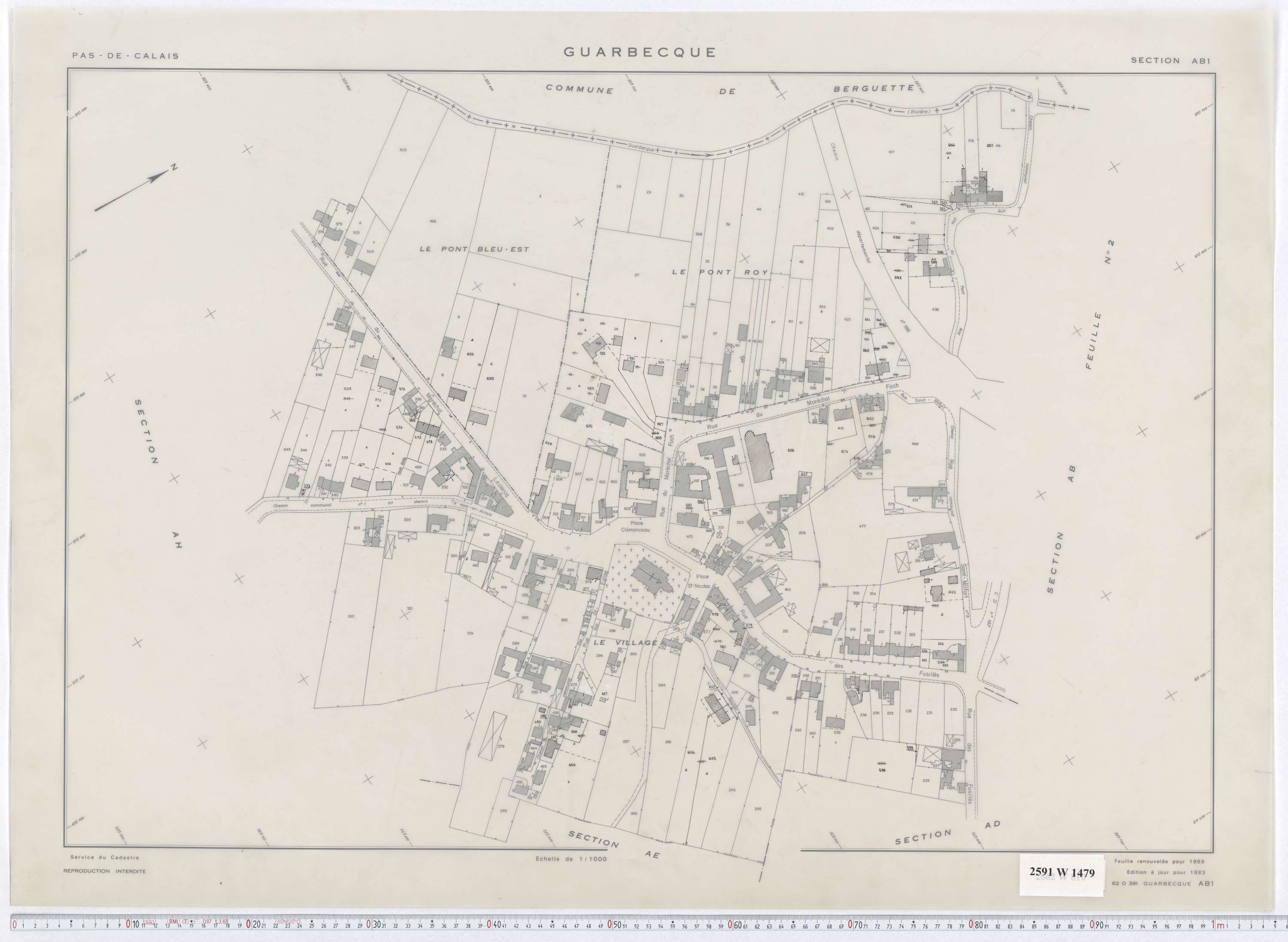 Guarbecque - Section AB, feuille 1.