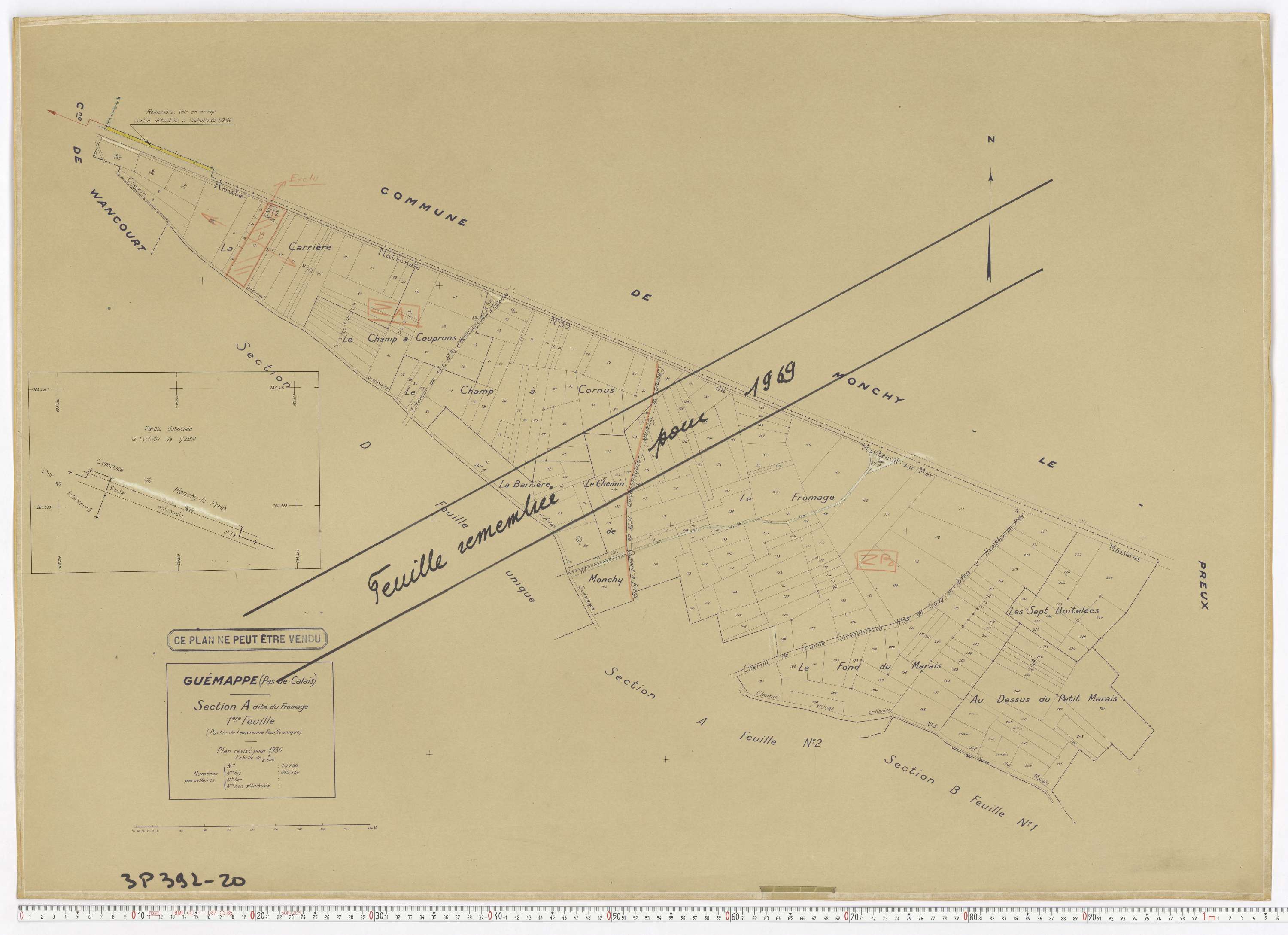 Guémappe - Section A, feuille 1.