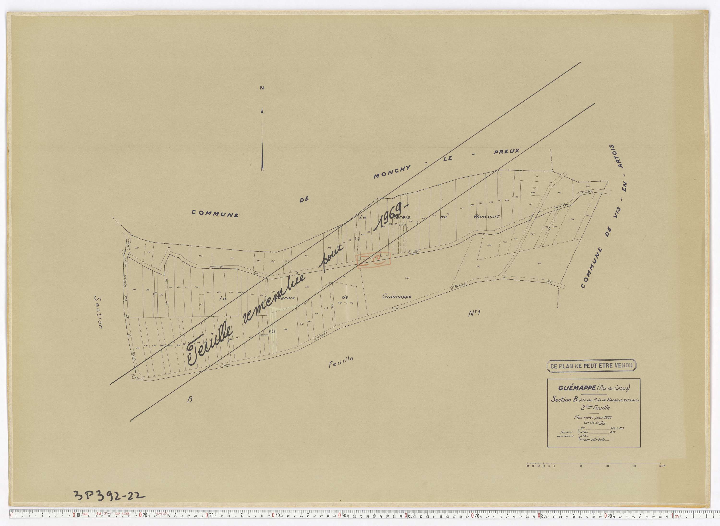 Guémappe - Section B, feuille 2.