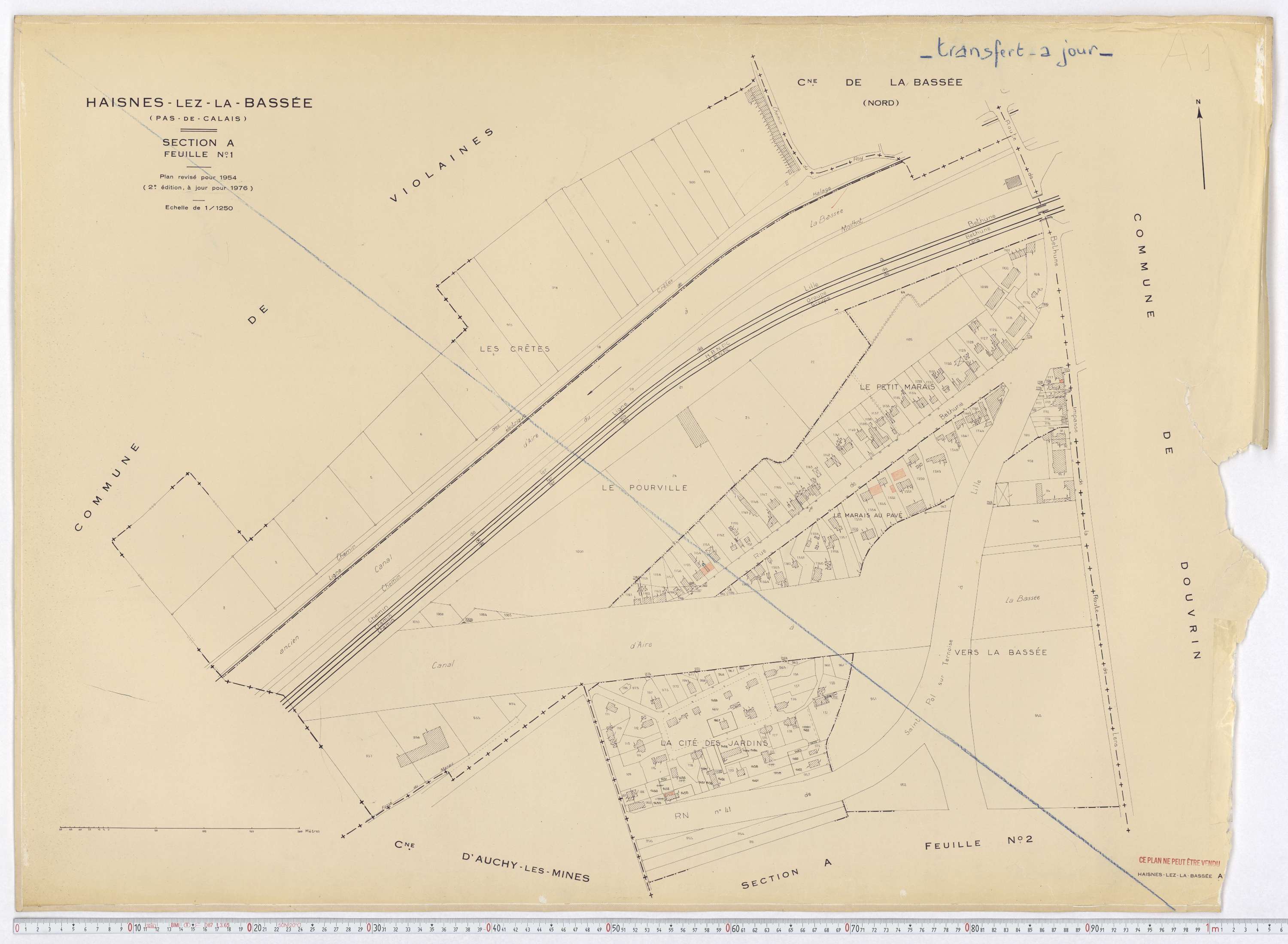 Haisnes - Section A, feuille 1.