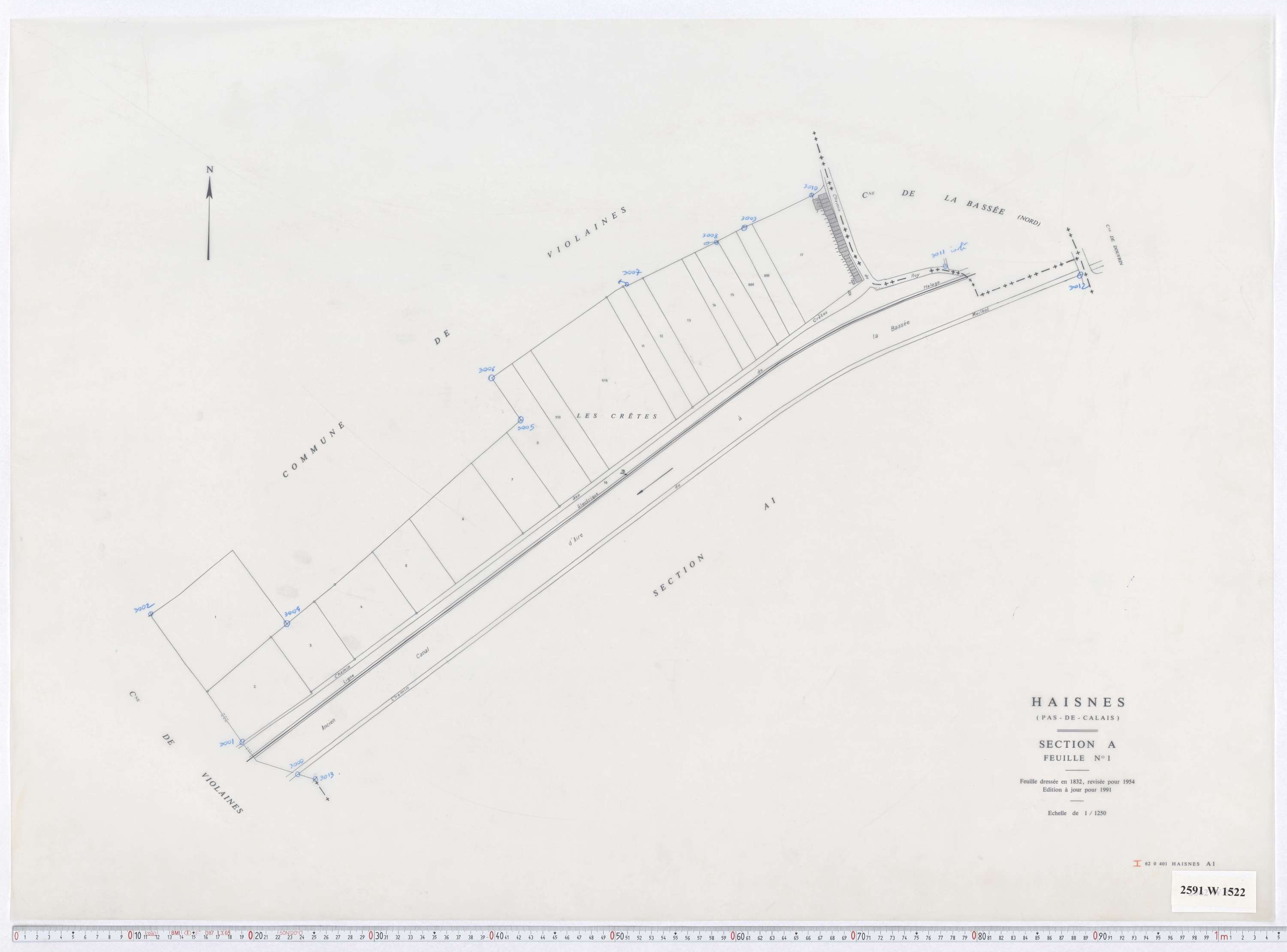 Haisnes - Section A, feuille 1.