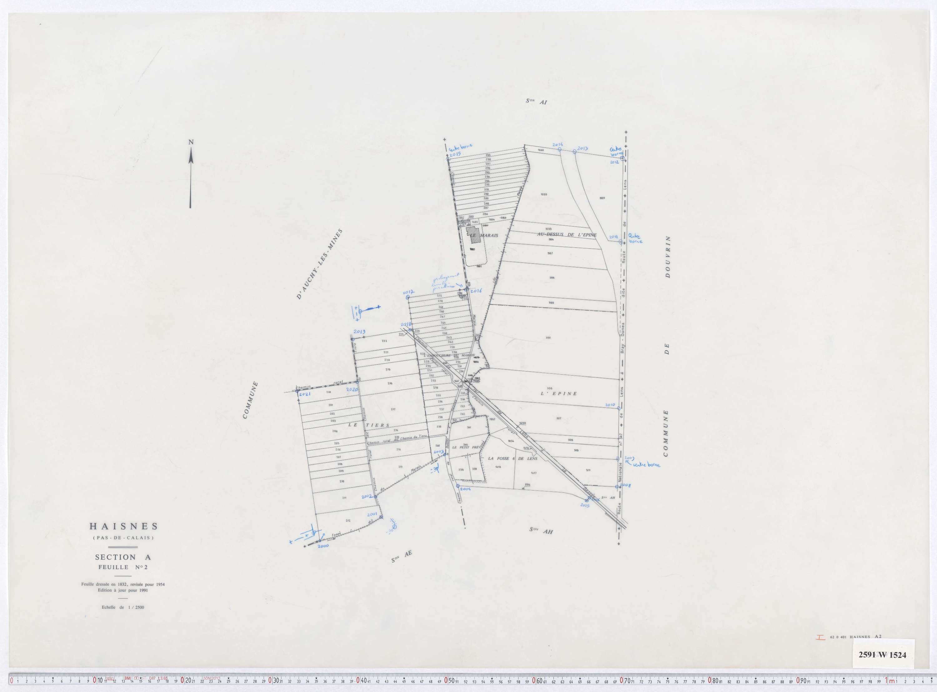 Haisnes - Section A, feuille 2.
