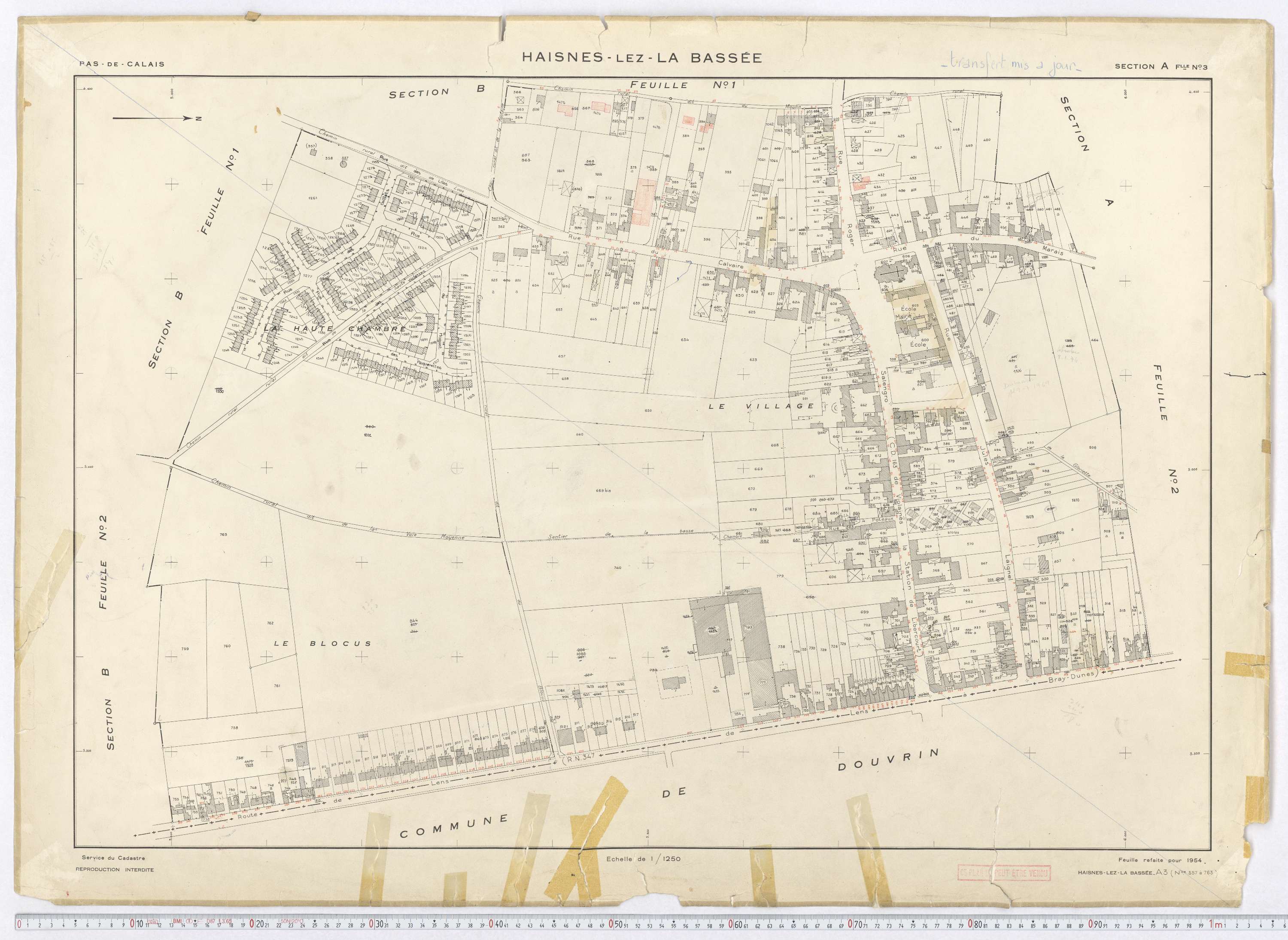 Haisnes - Section A, feuille 3.